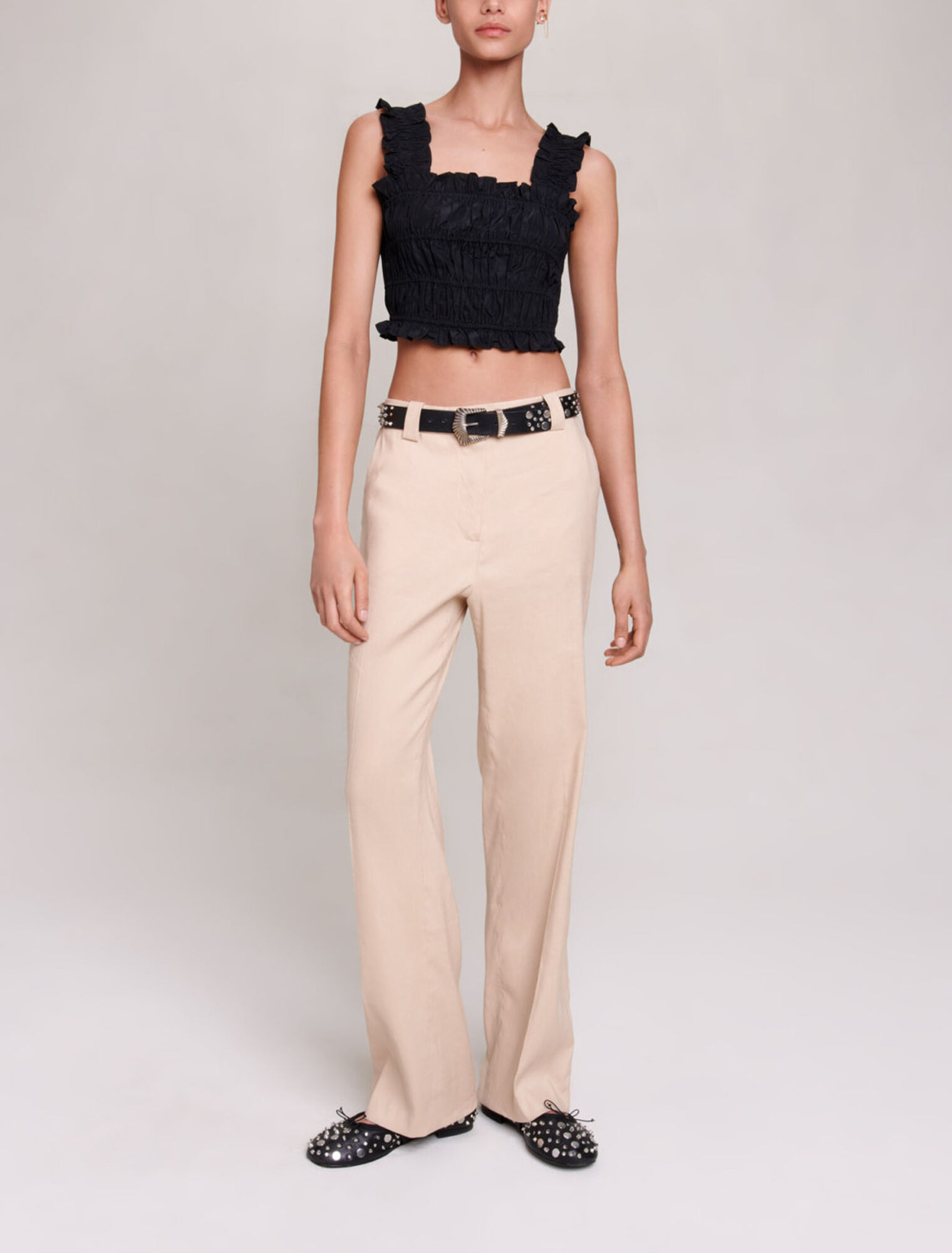 Smocked cropped top