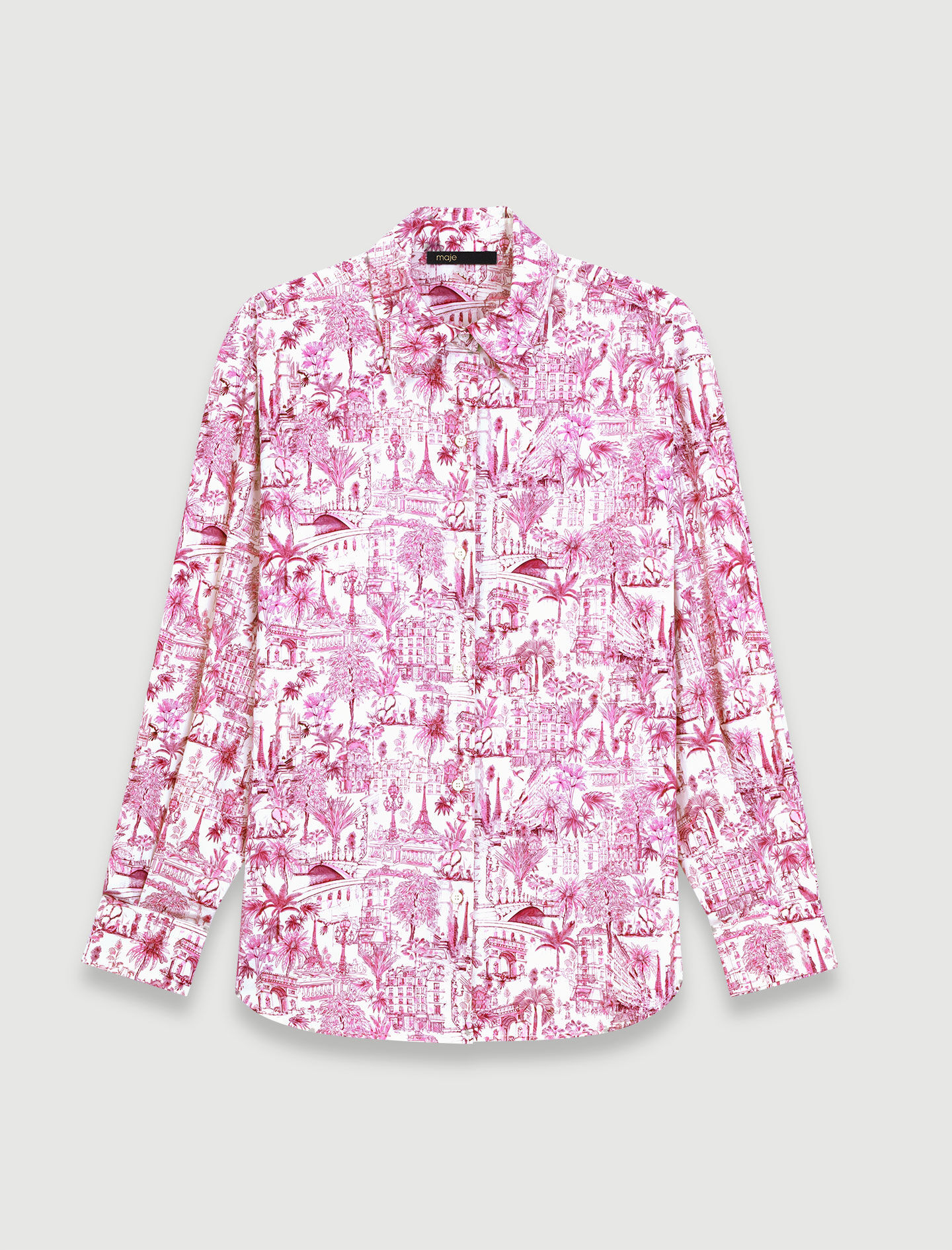 LEAF PRINT STRETCH SHIRT - White | ZARA United States