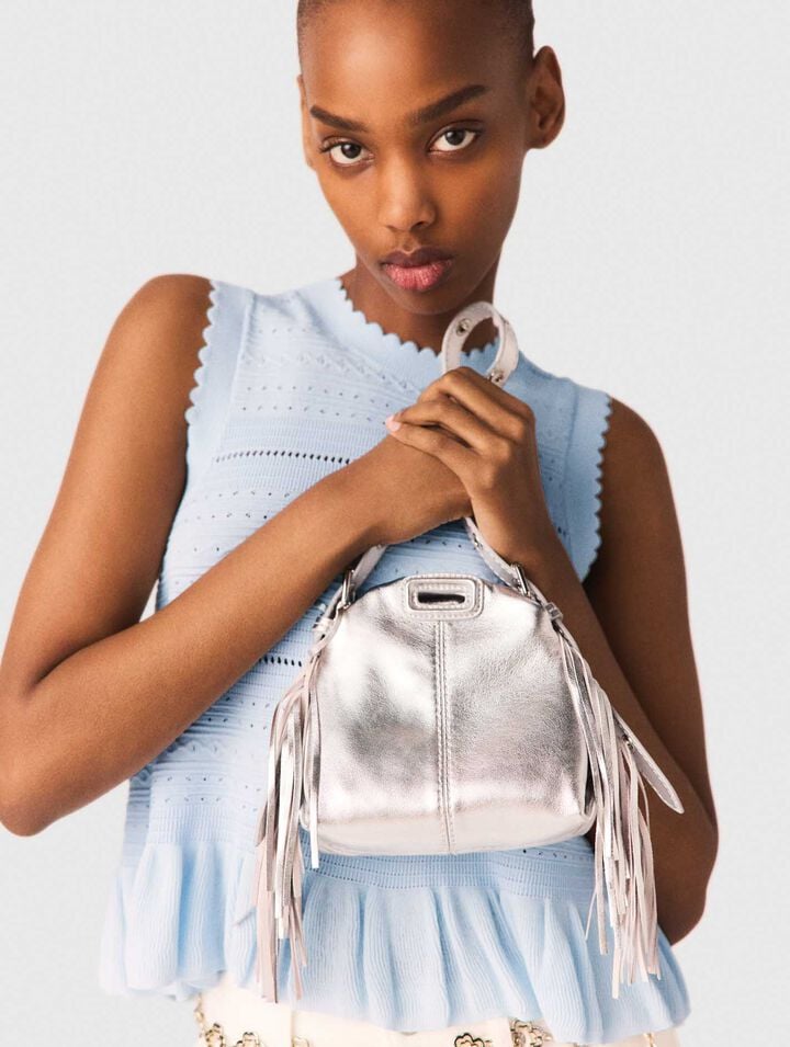 Metallic leather Miss M micro bag