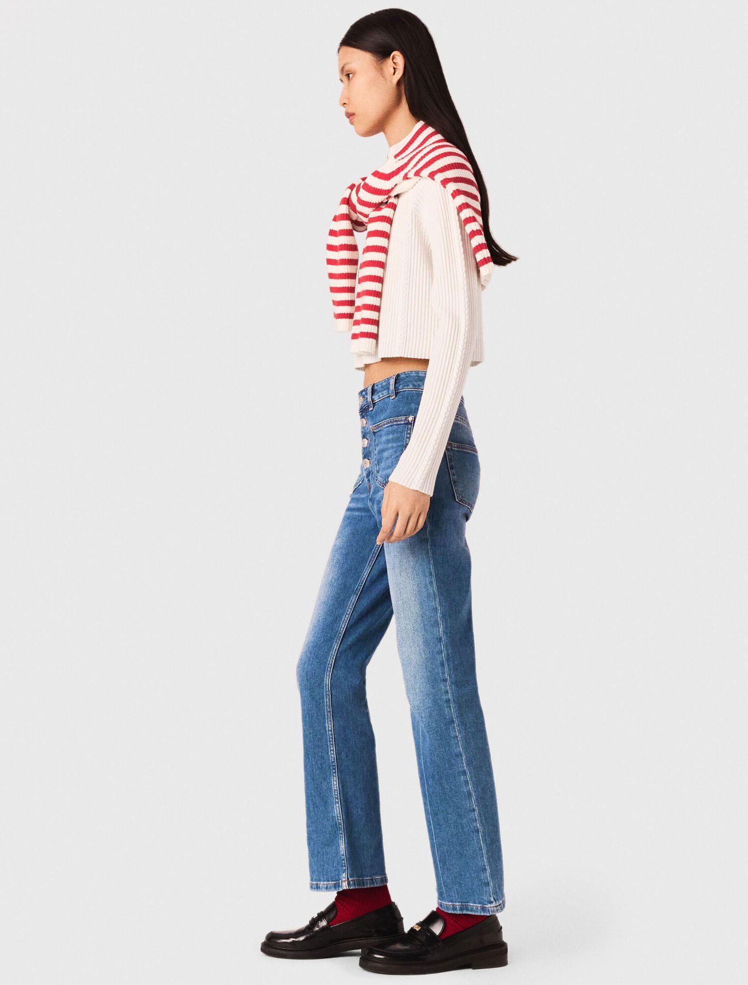 Jeans with button fly