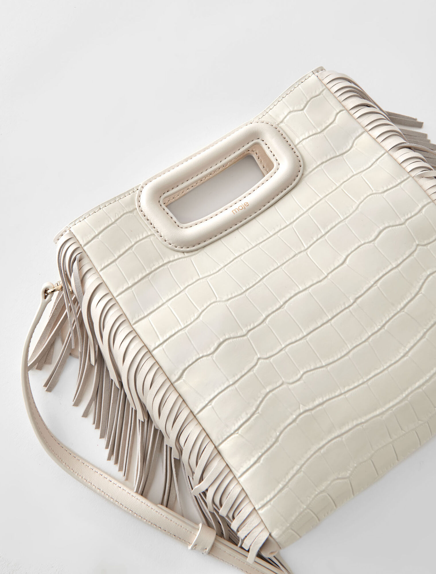 M bag in crocodile-effect leather