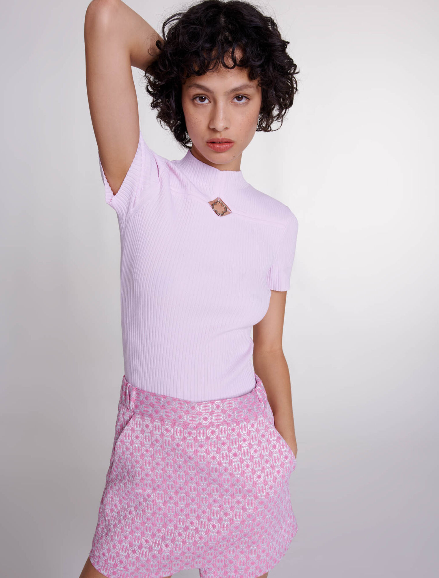Openwork rib top
