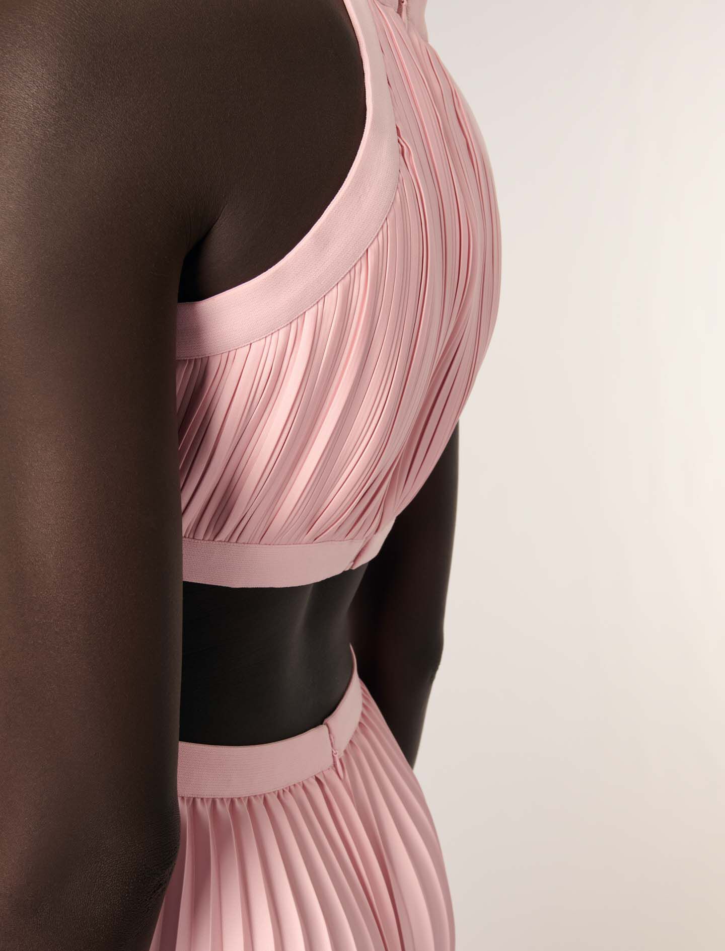 Pleated maxi dress Pink For Women | Maje
