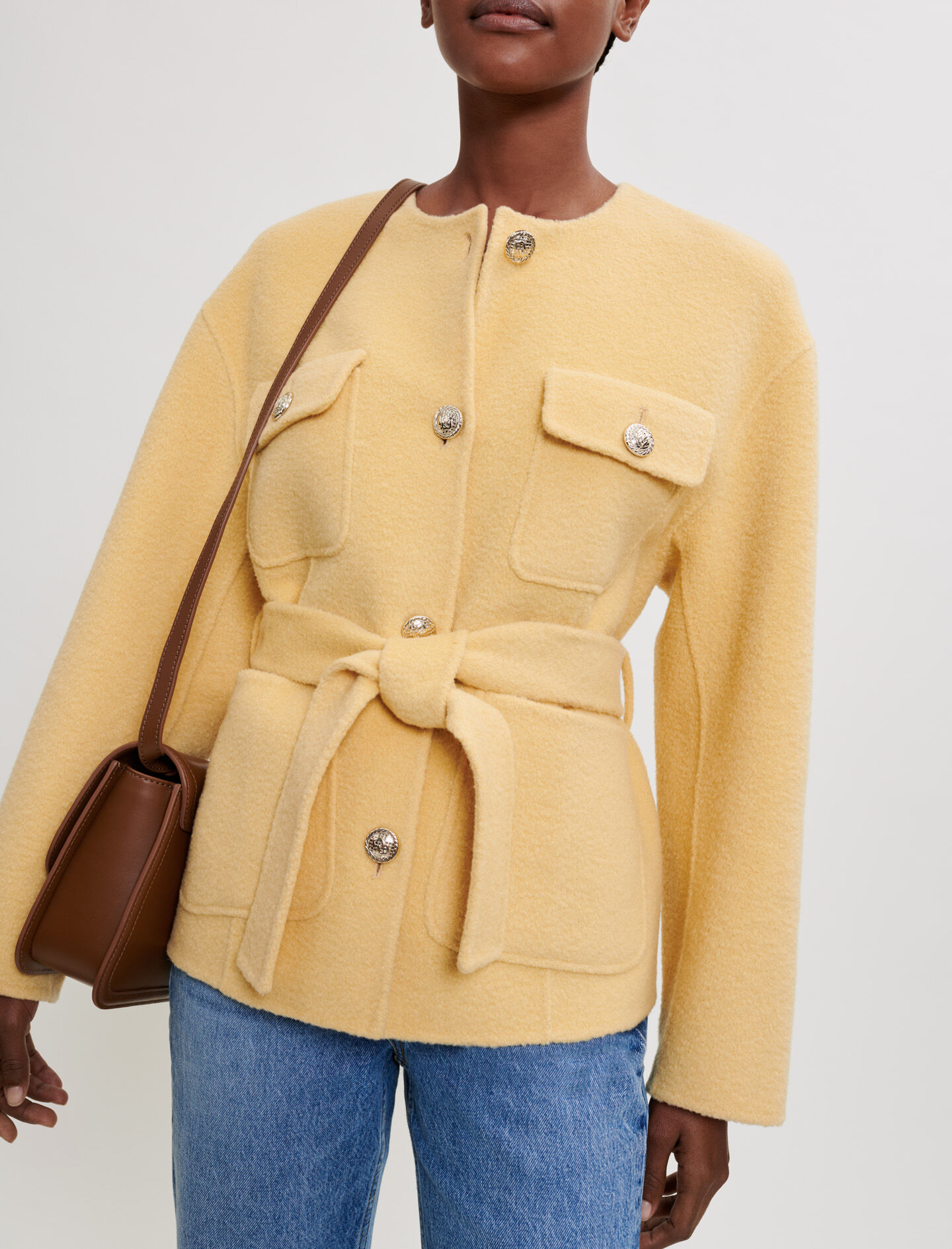 Belted double-faced coat