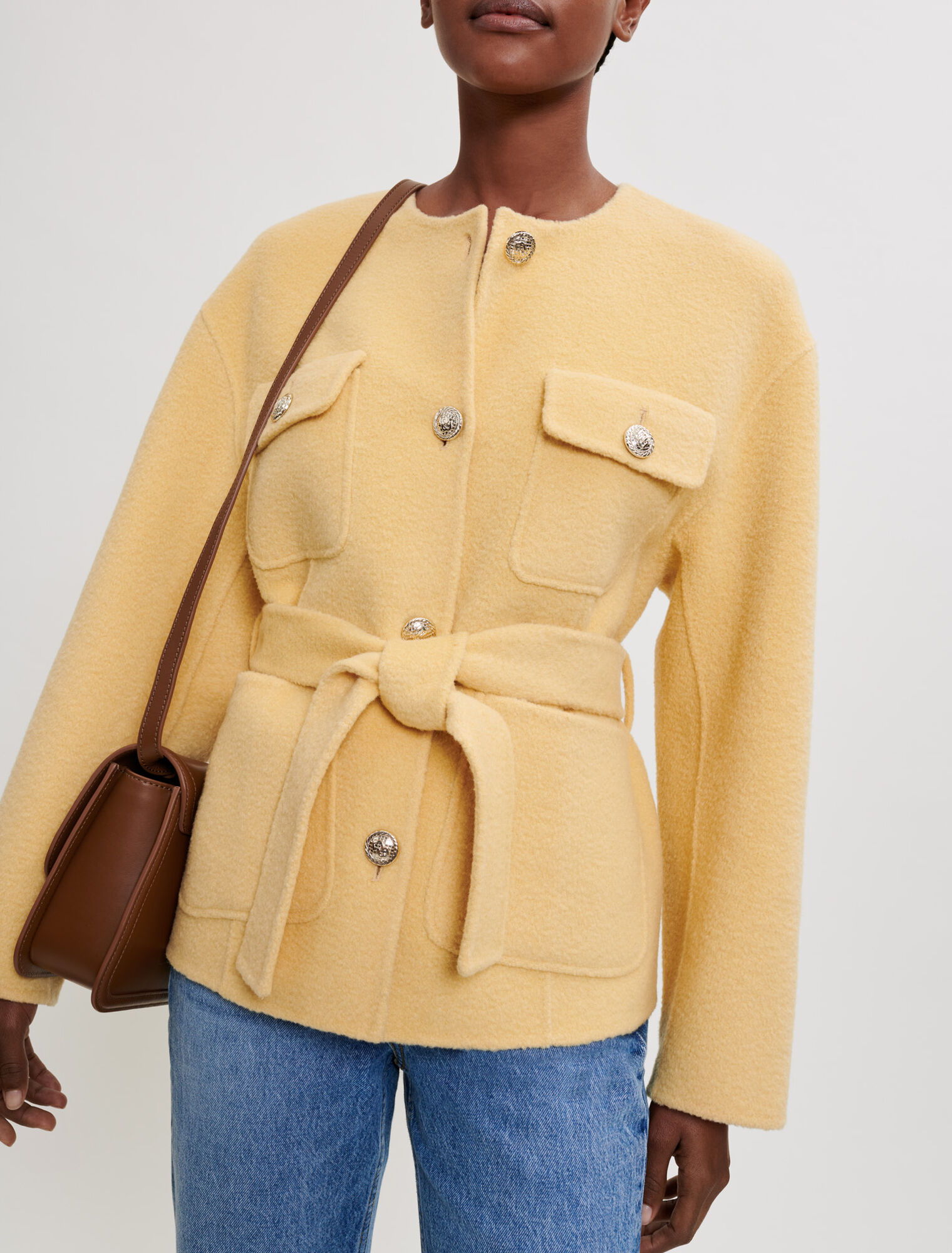 Belted double-faced coat