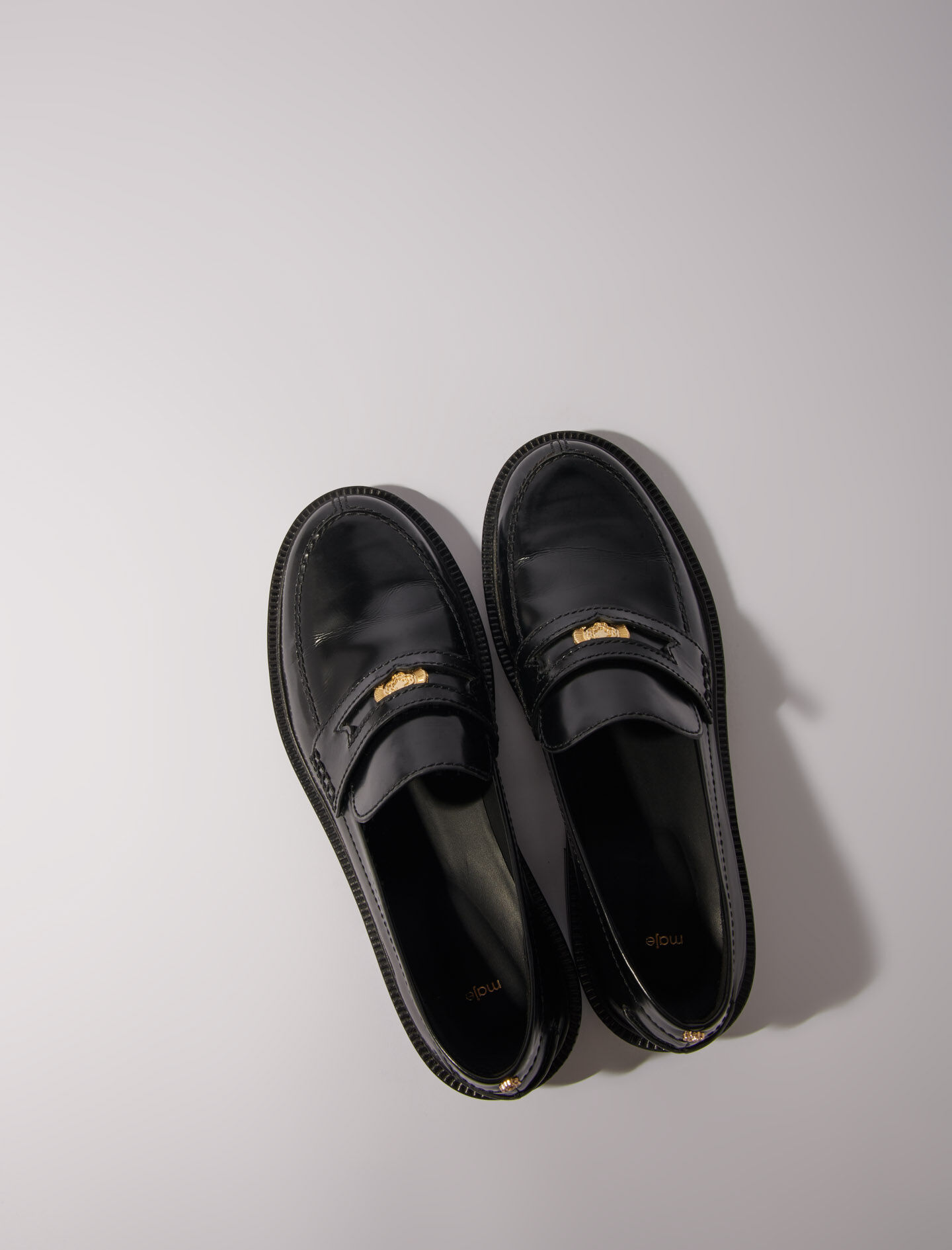 Leather loafers Black / Gray For Women | Maje