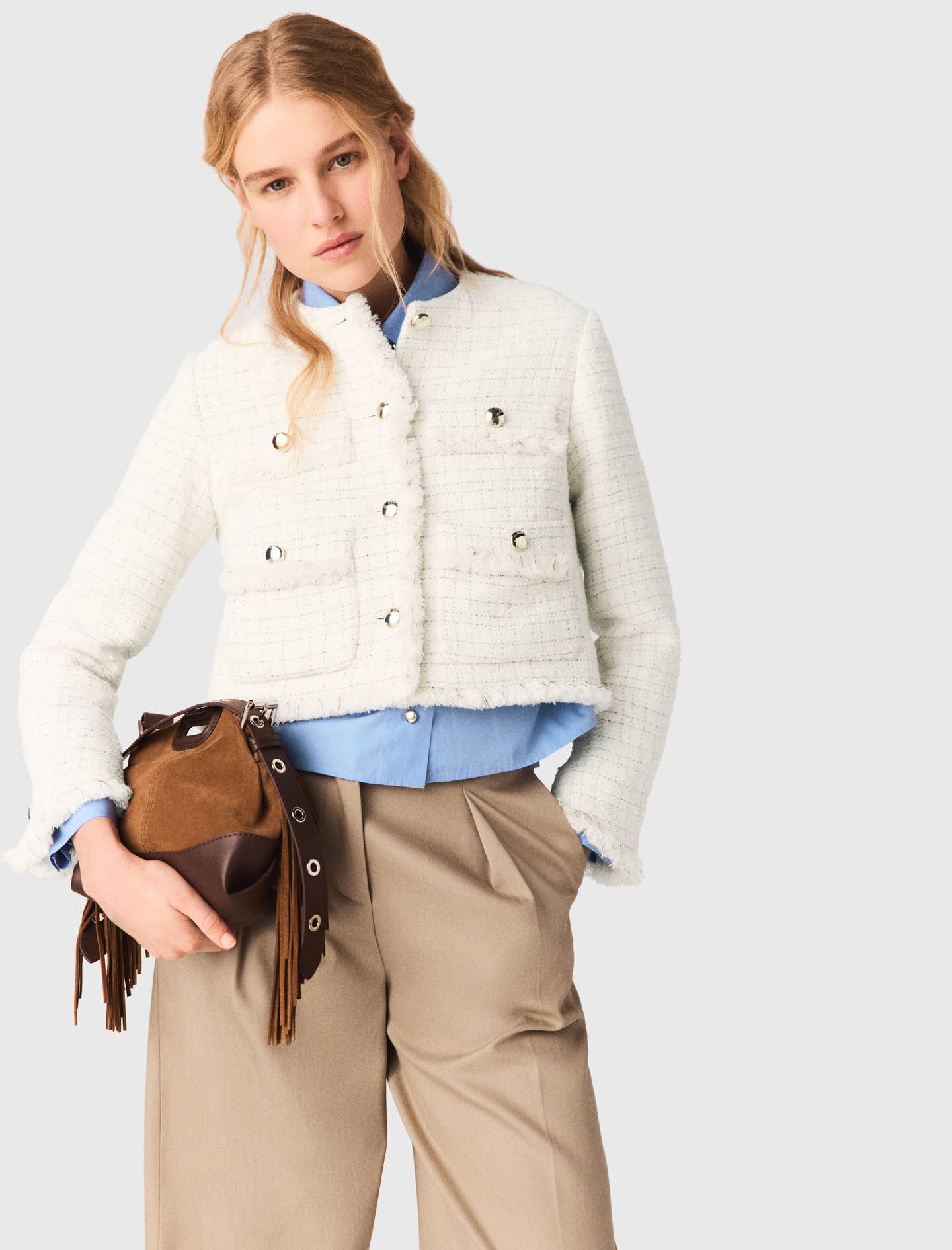 Short tweed jacket White For Women | Maje