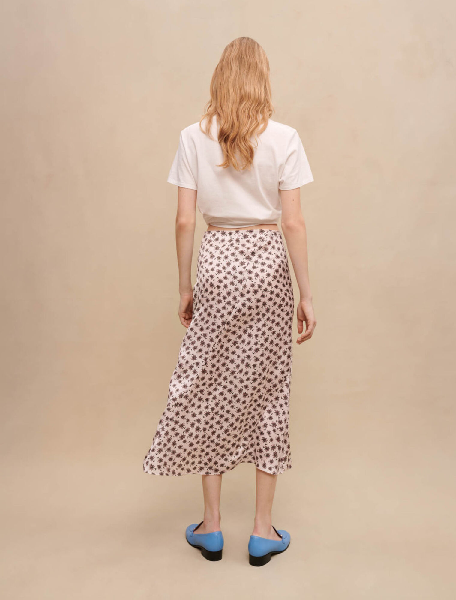 Slit midi skirt
