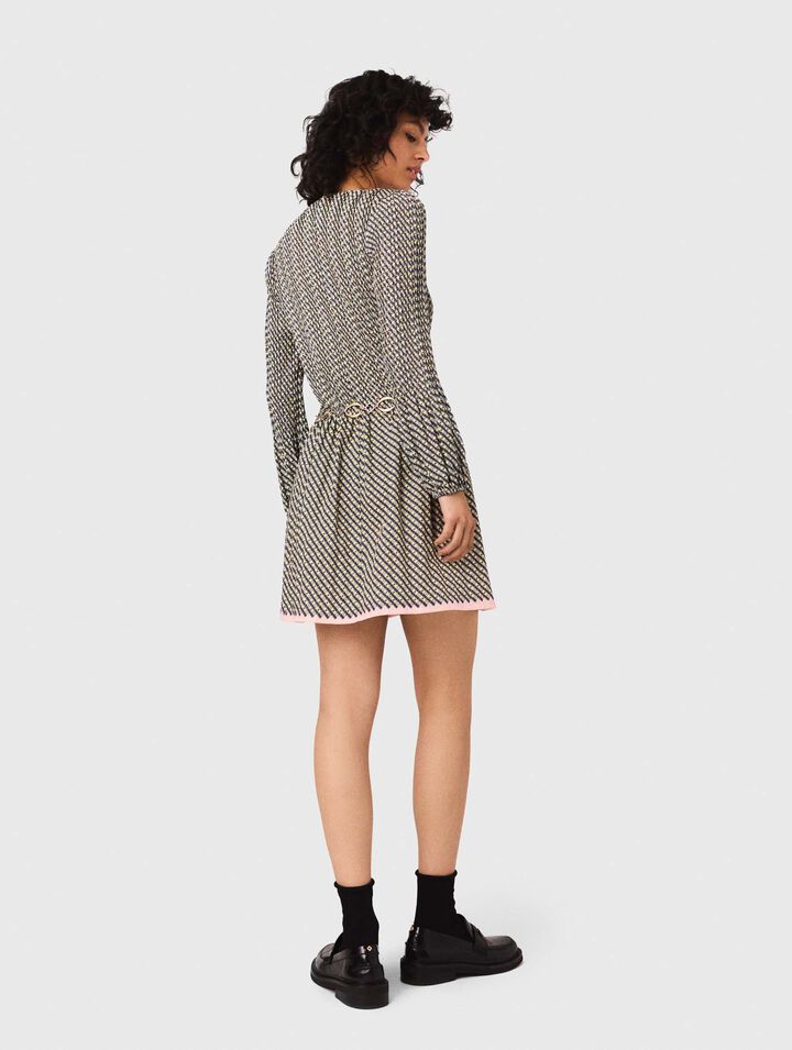 Patterned pleated dress