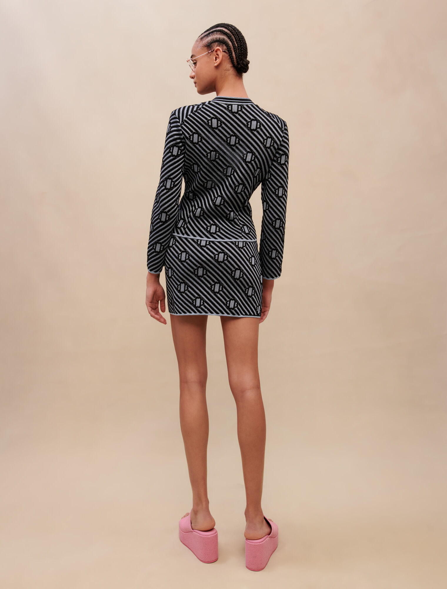 Printed knit cardigan