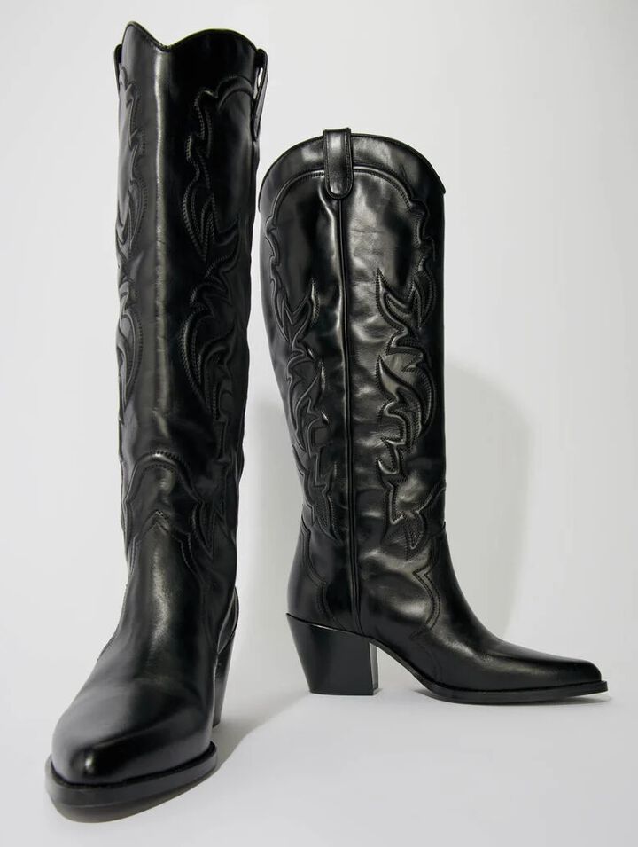 Western leather boots