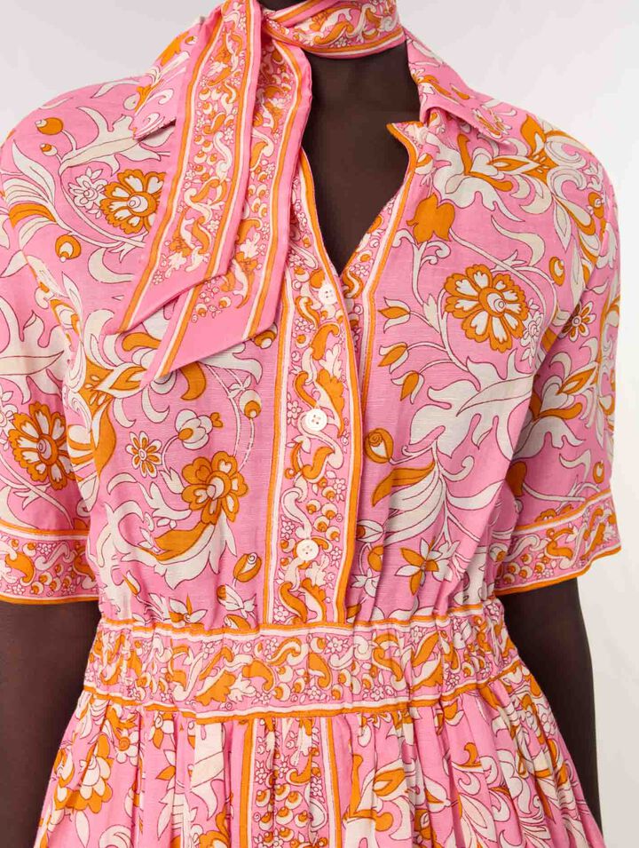 Mini flowing patterned dress