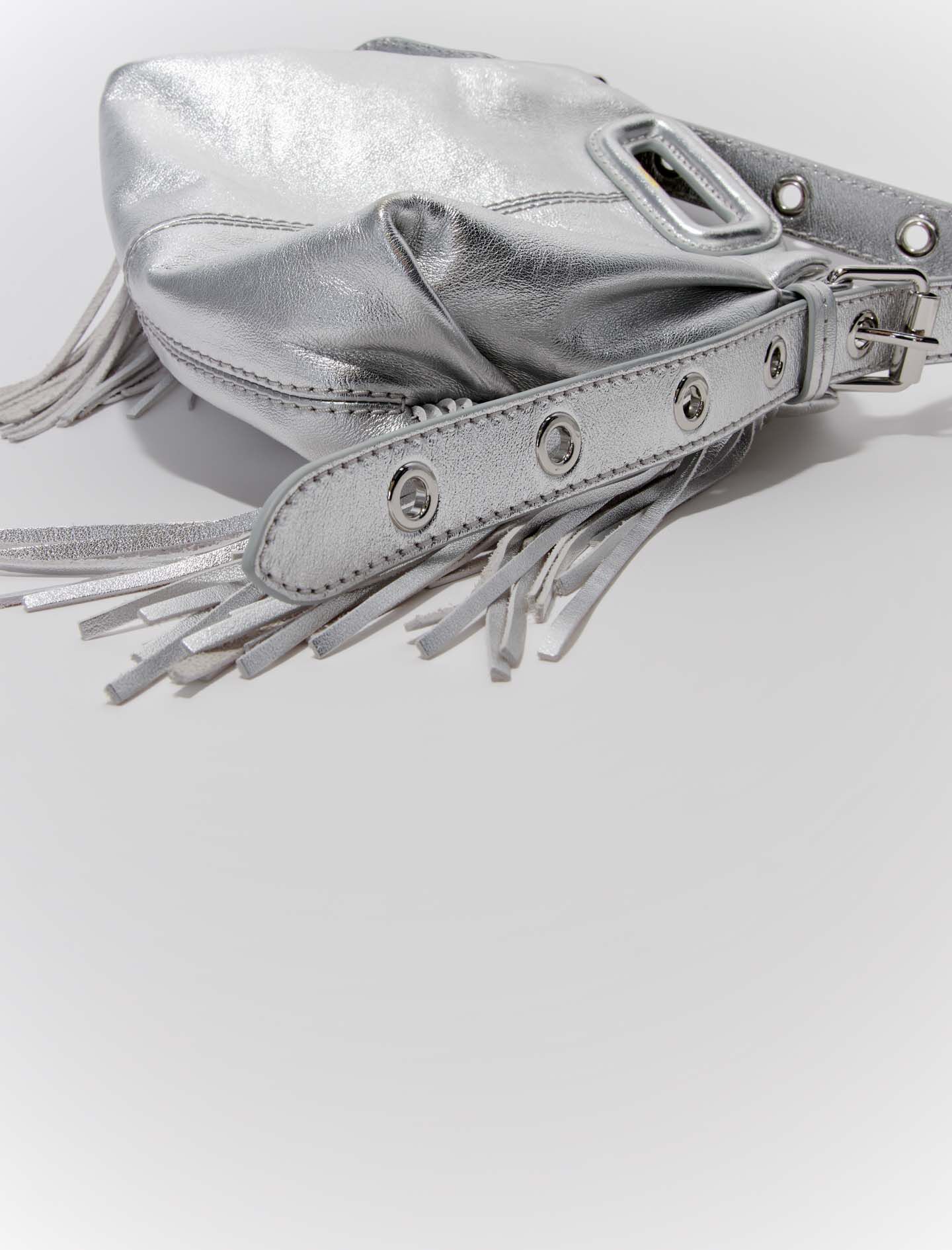 今 話題 の 人気 商品 / Black bag Mini M Miss leather Metallic Gray Maje | Women For アクセサリー