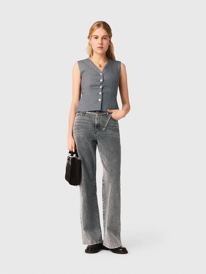 Jewel-button tailored jacket