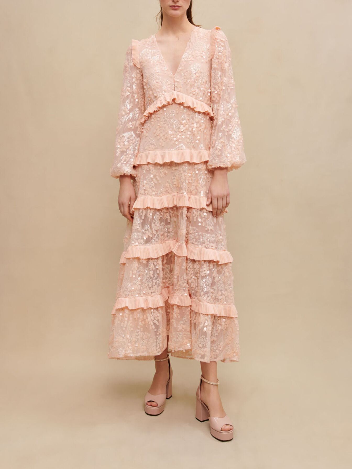 Maje pink lace dress online