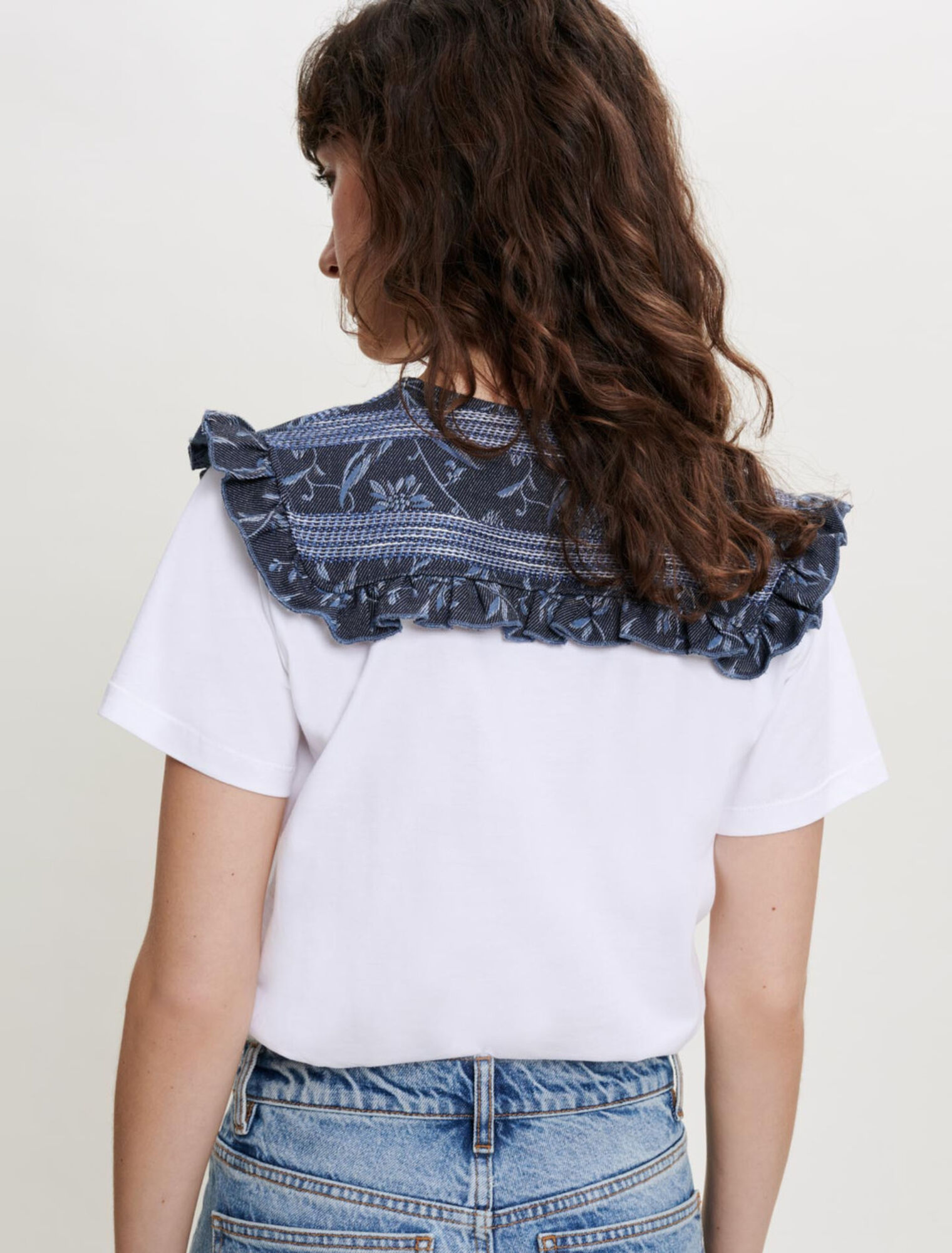 Mixed-material tee-shirt