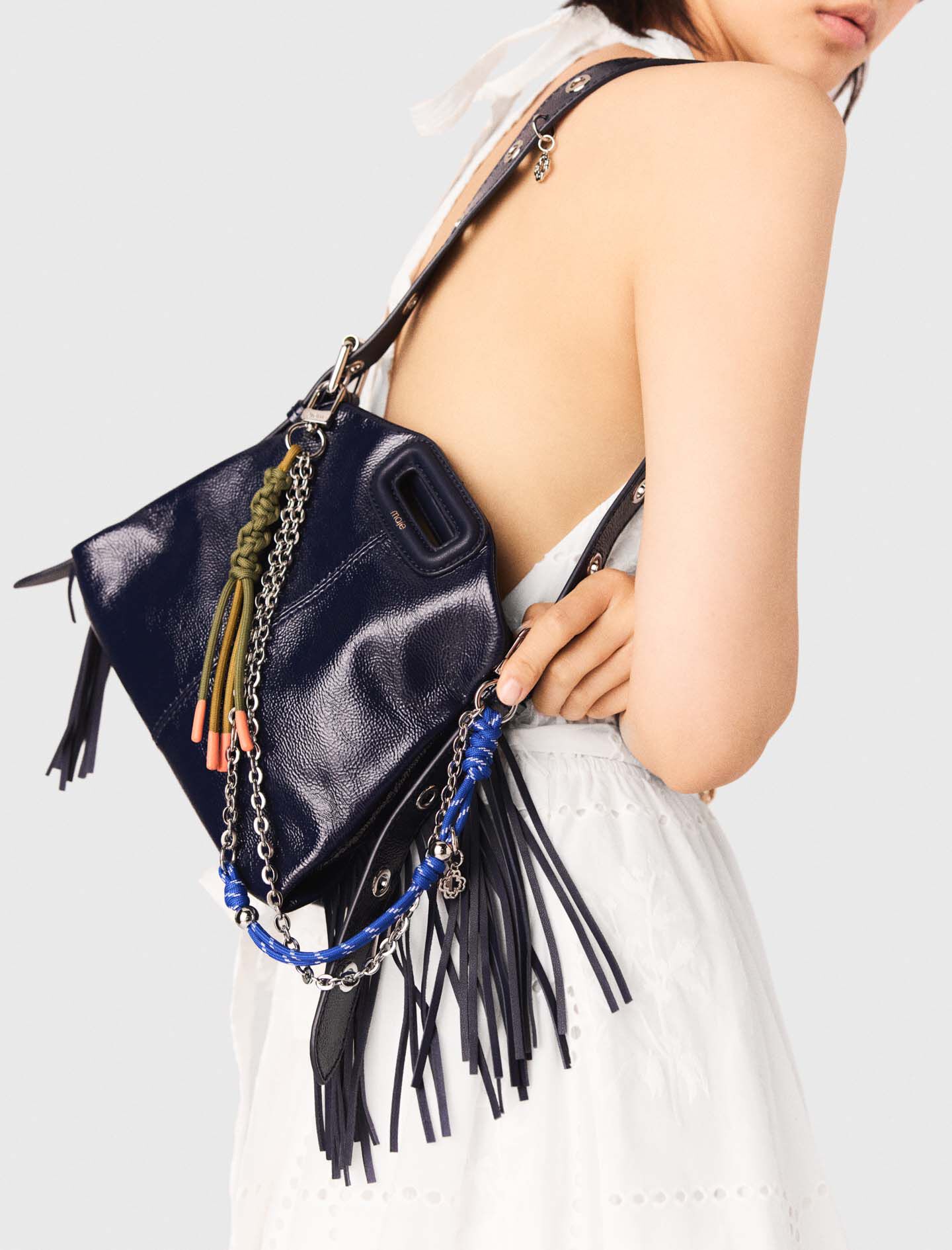 Chain & cord mix bag charms Multicolor For Women | Maje