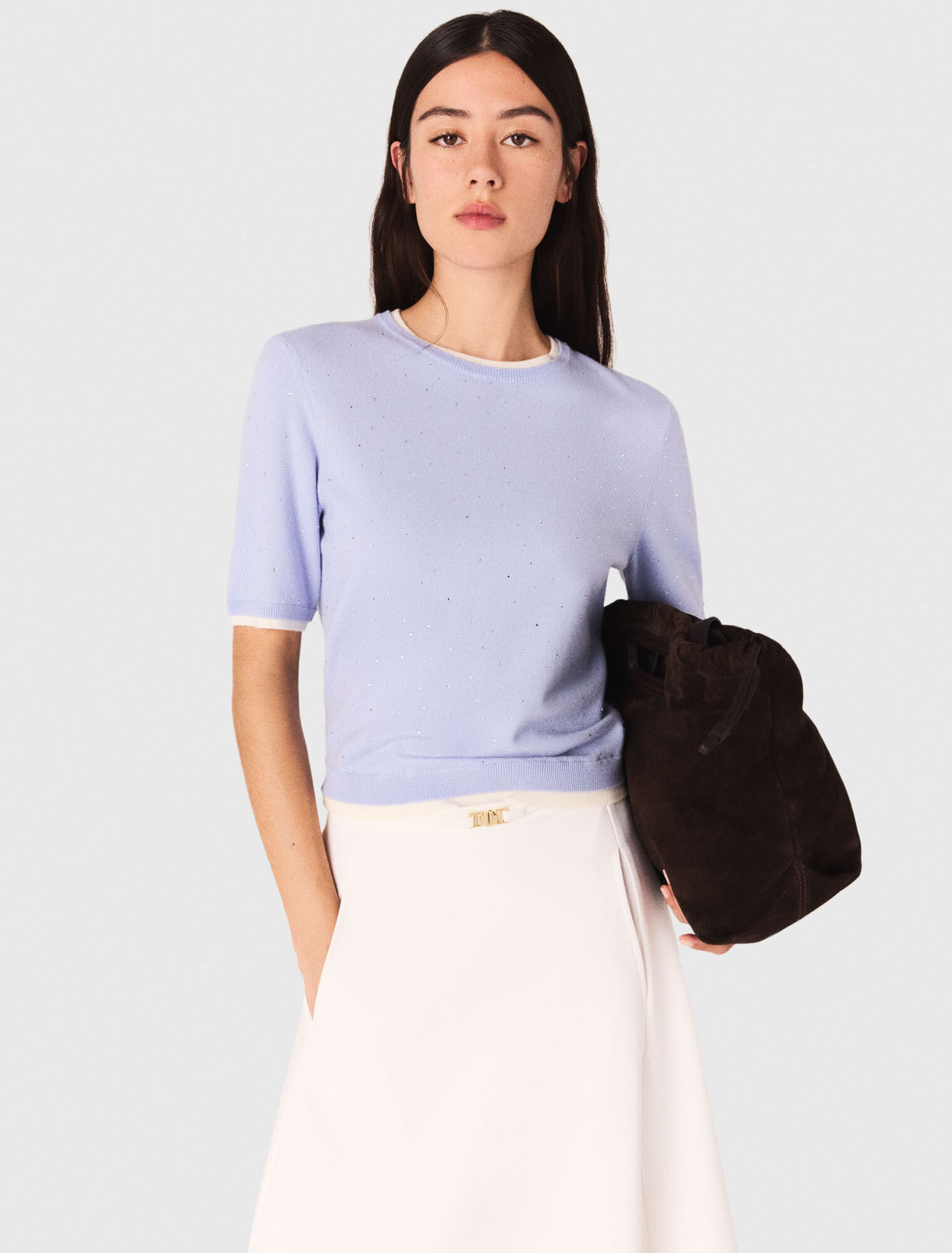 100% wool jumper with rhinestones