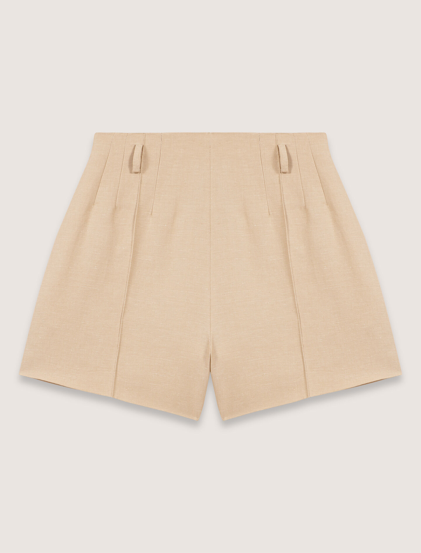 Linen and cotton shorts with darts Natural For Women | Maje