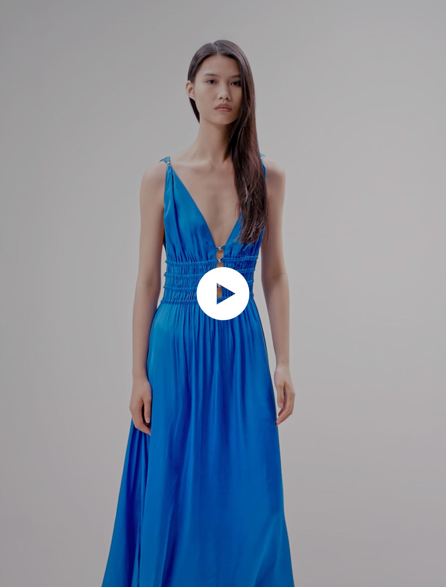 Openwork satin-effect dress