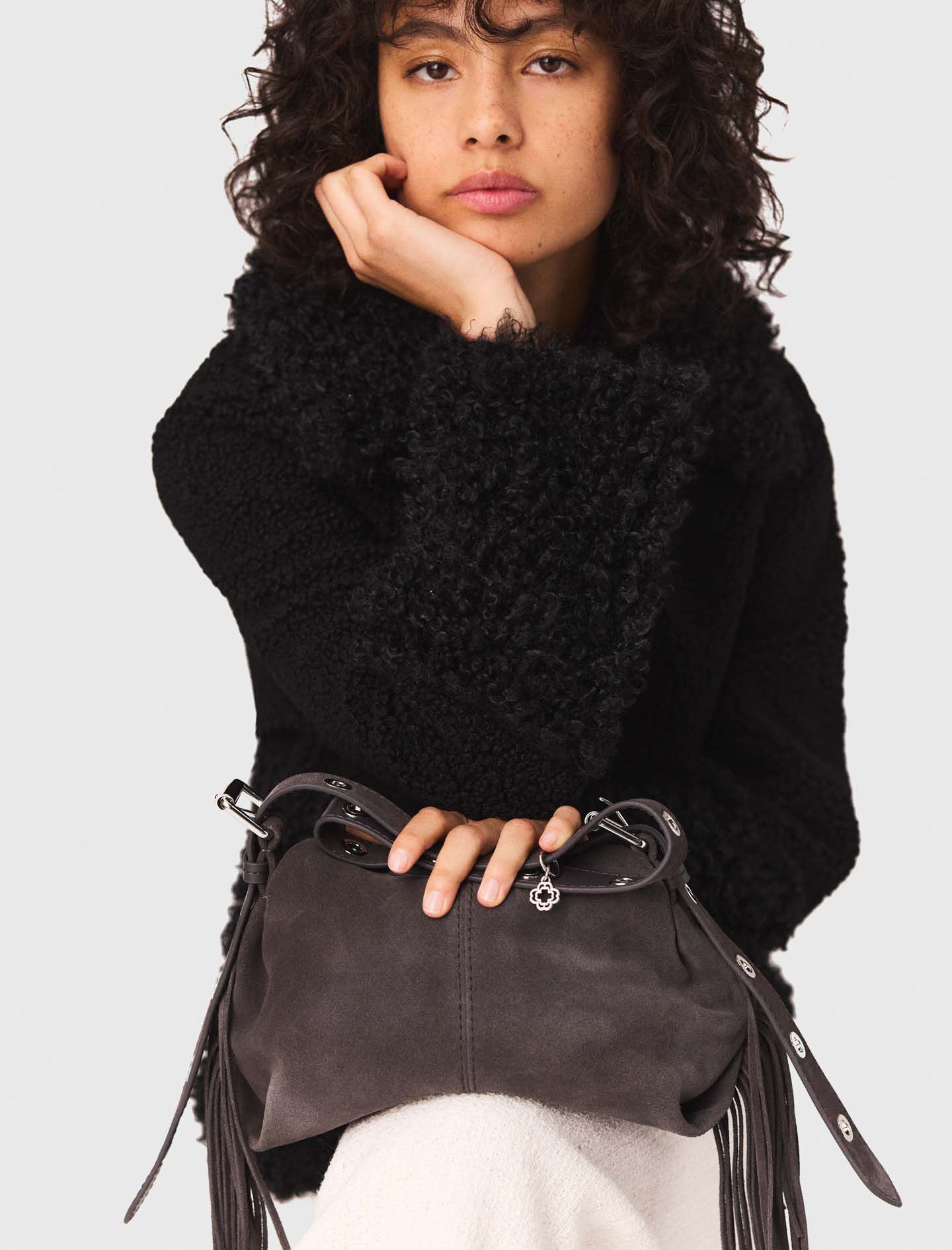 Curly jacket Black / Gray For Women | Maje
