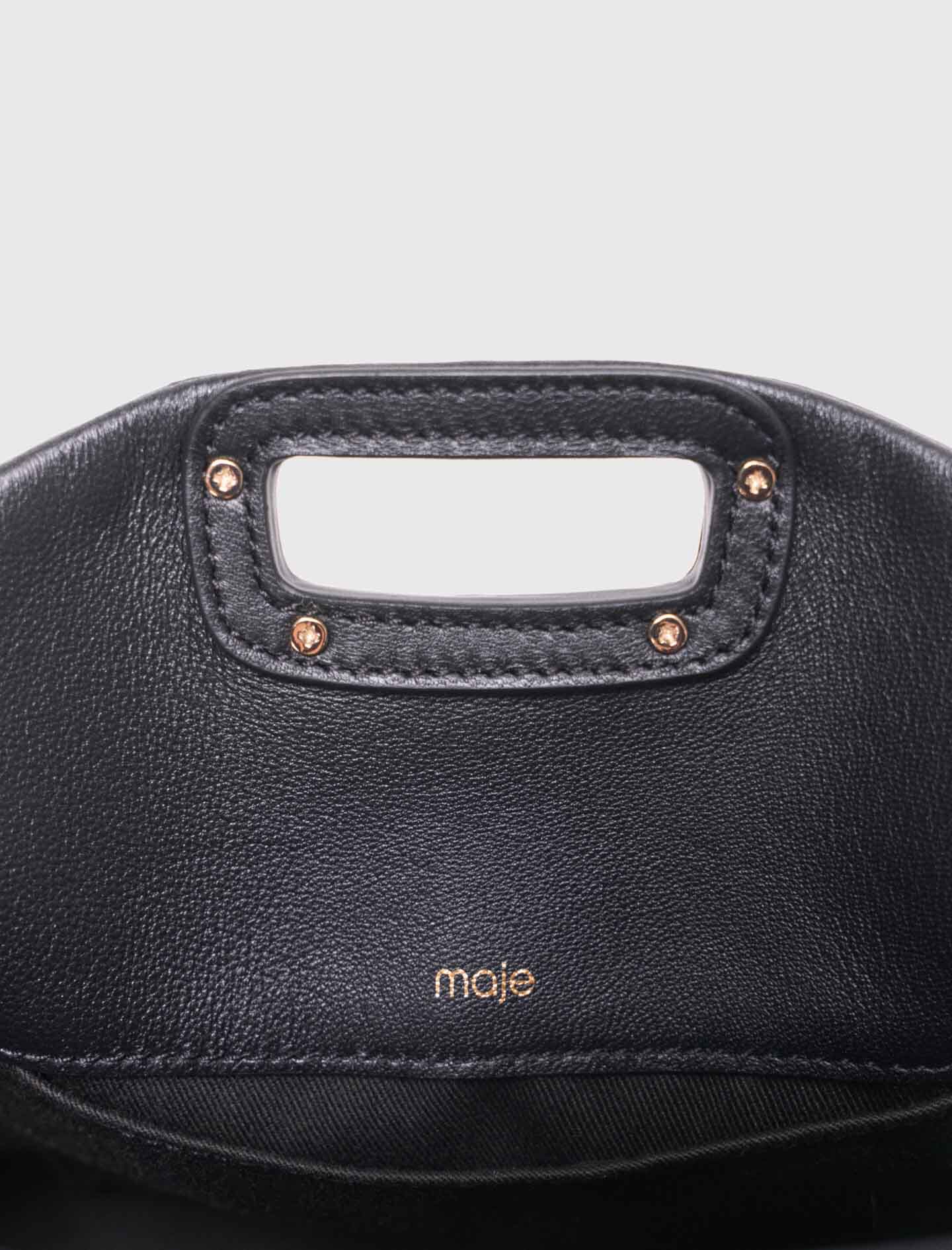Gold handle Miss M Mini bag Black / Gray For Women | Maje