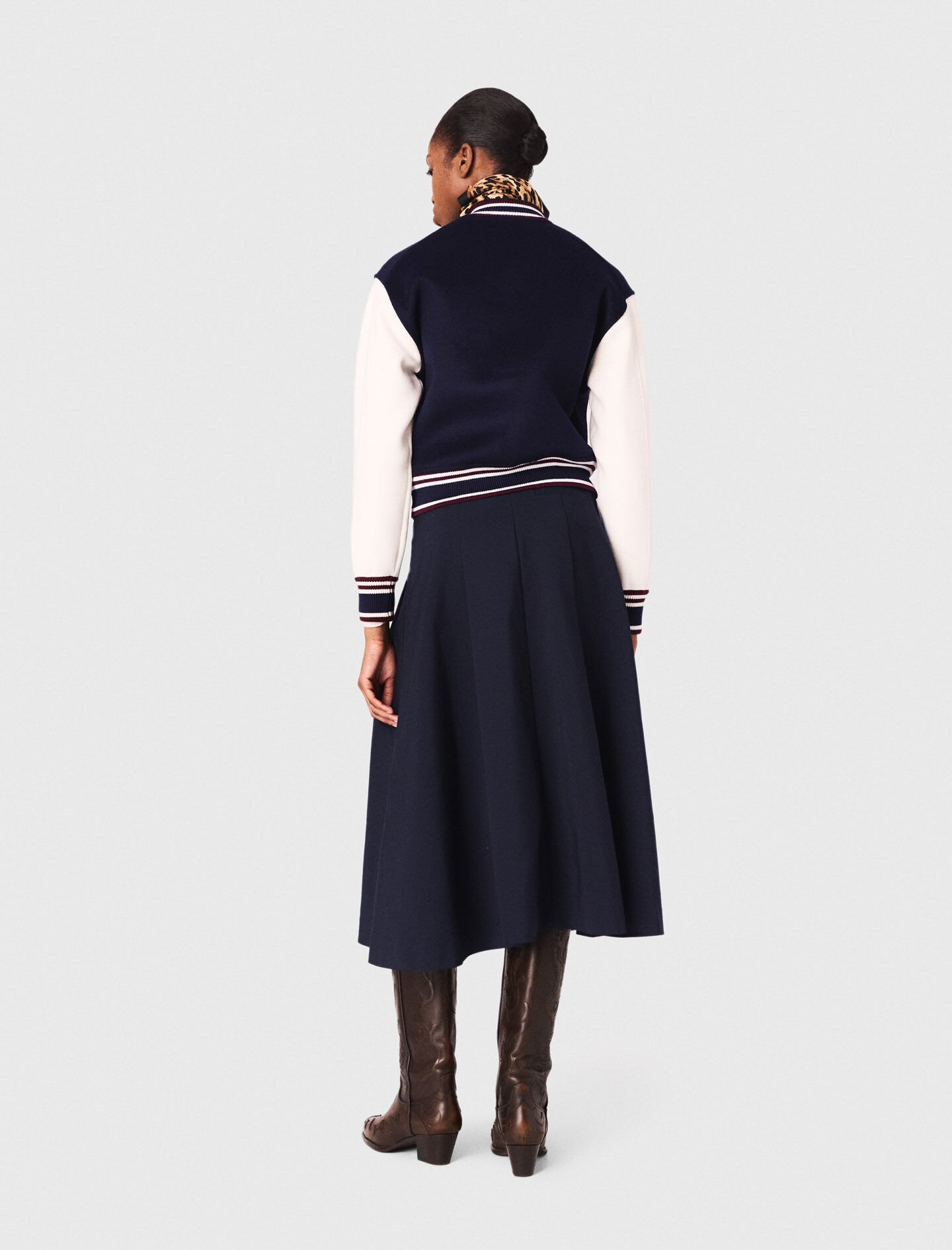 Knit maxi dress with removable sweater Blue For Women | Maje
