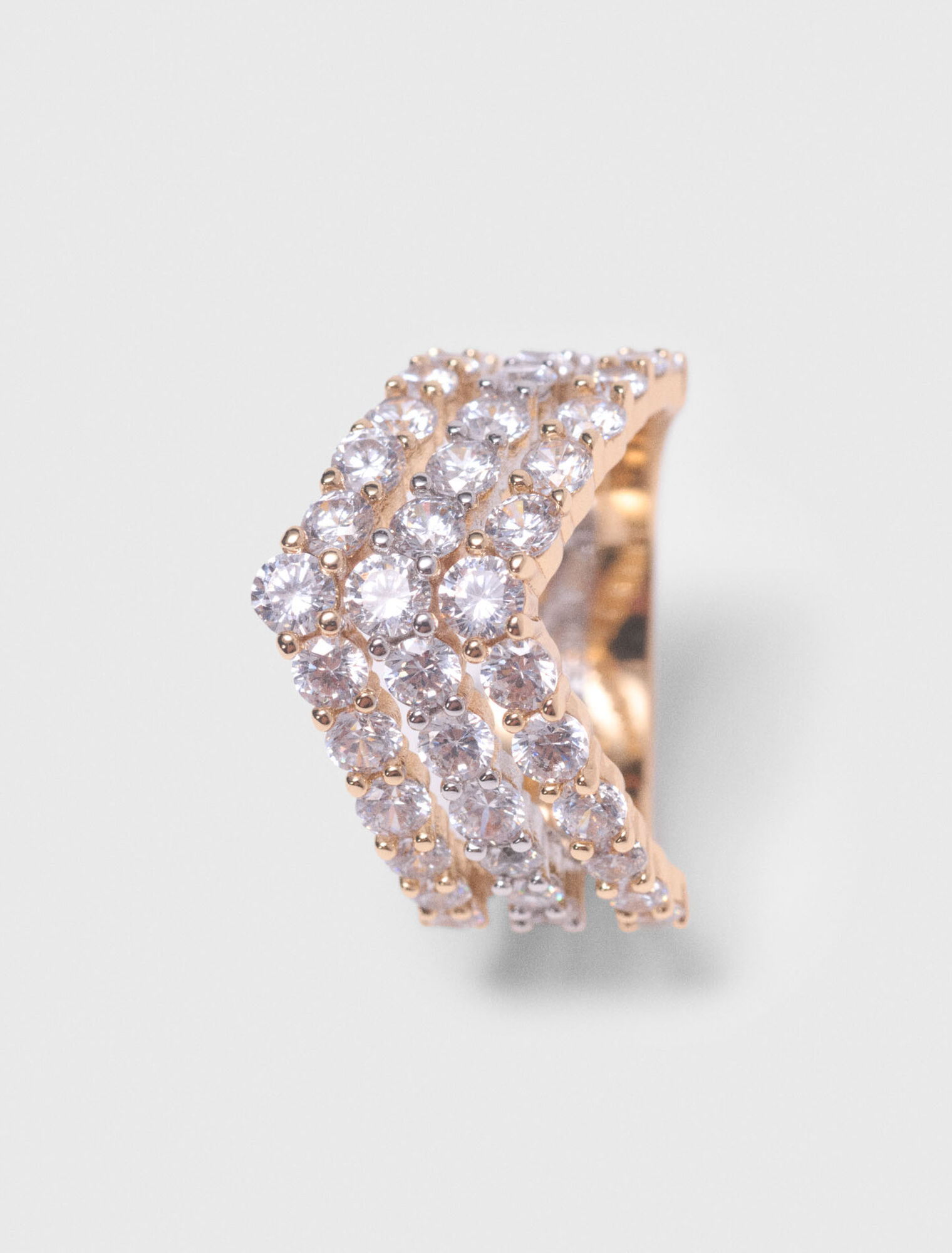 Two-tone rhinestone ring