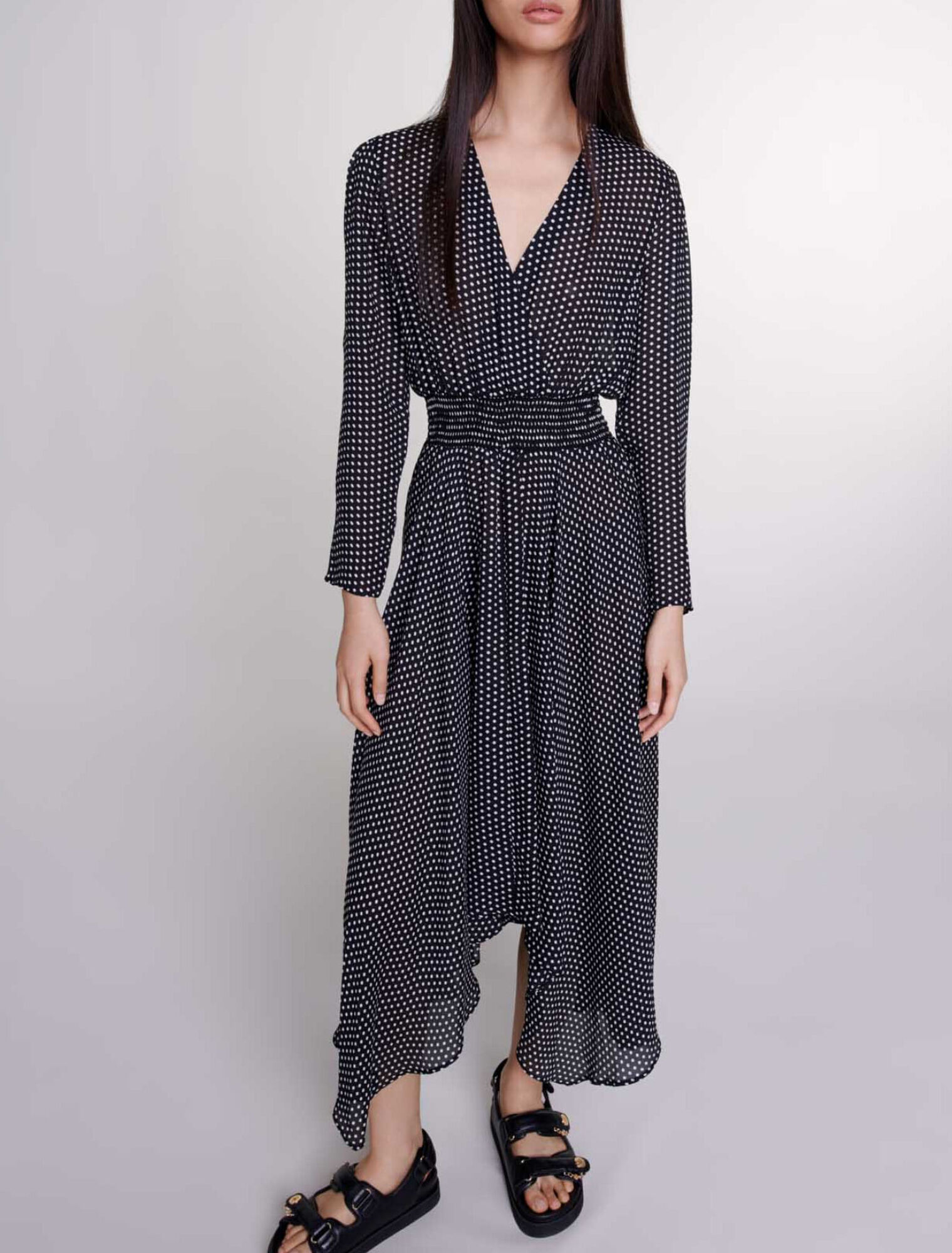 Mid-length polka dot dress