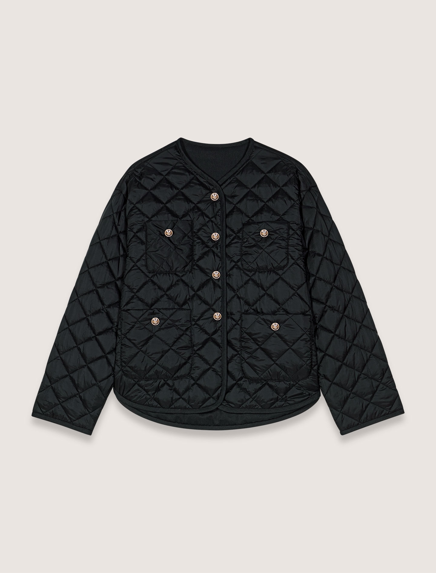 Reversible quilted coat Black / Gray For Women | Maje