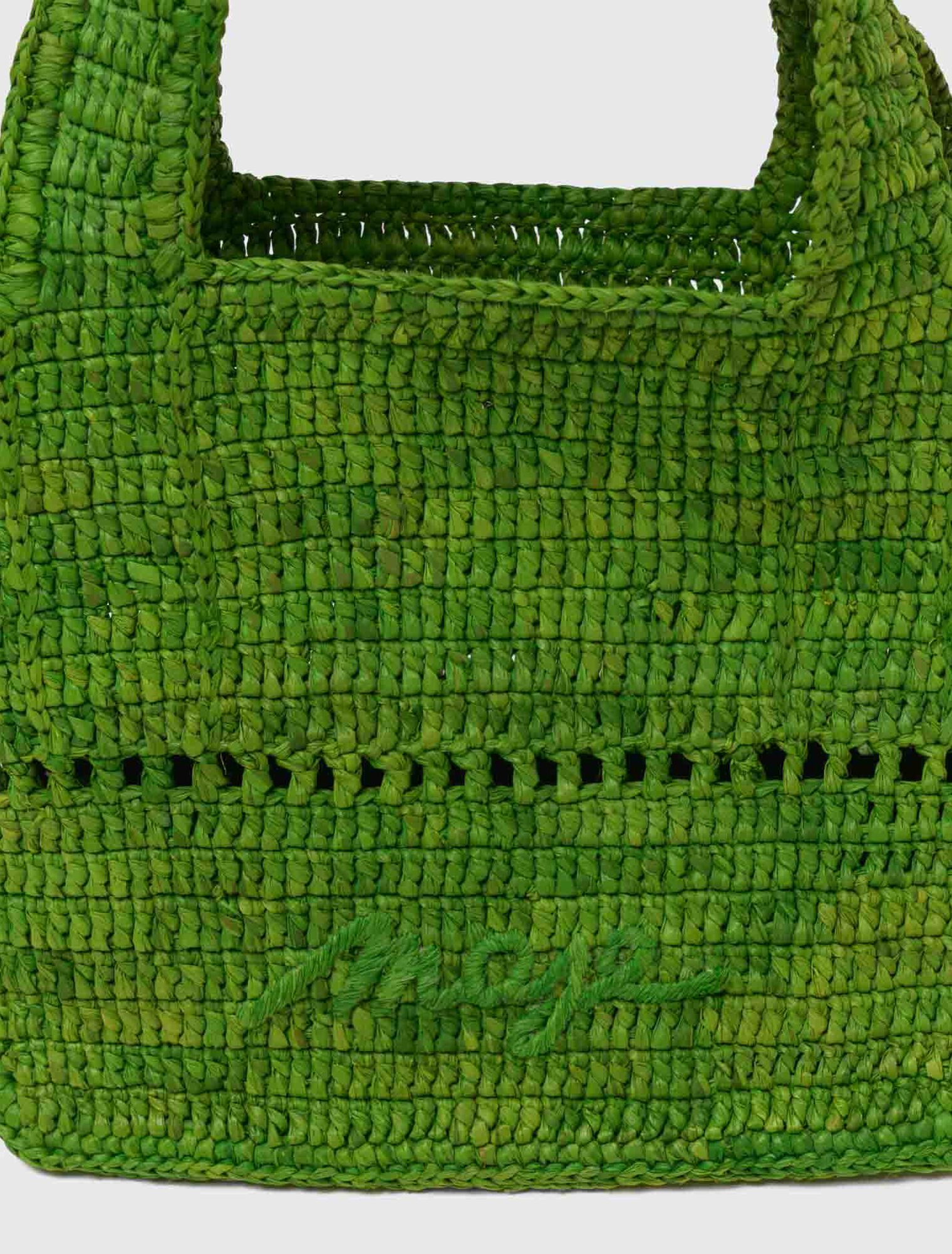 Natural raffia mini tote