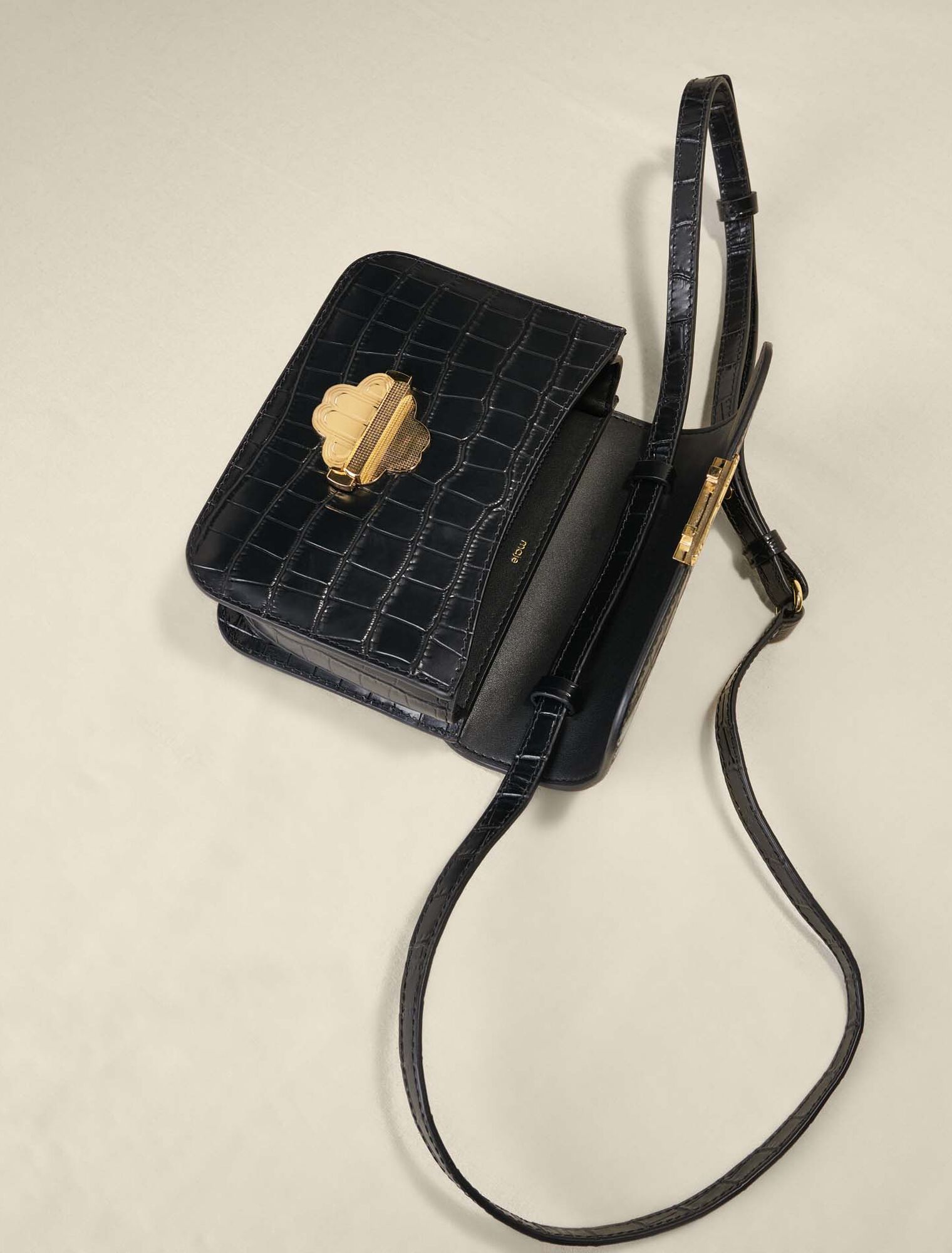 Croco-effect leather Clover bag