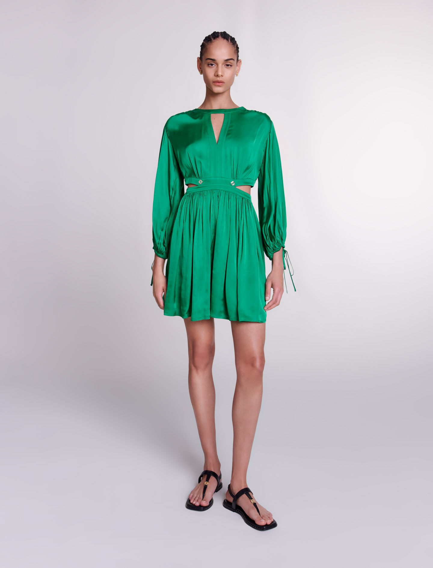 Short satin look dress