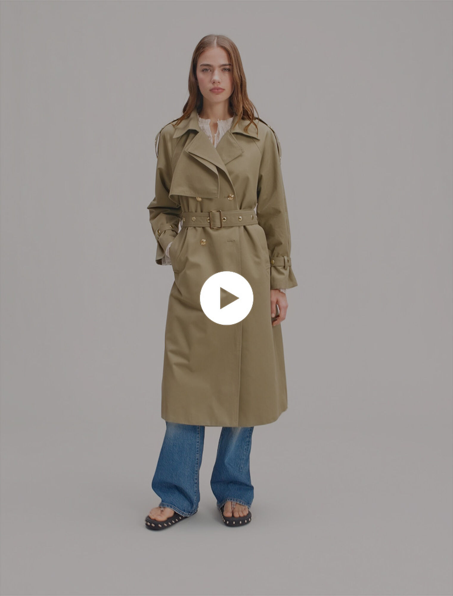 Studded trench coat