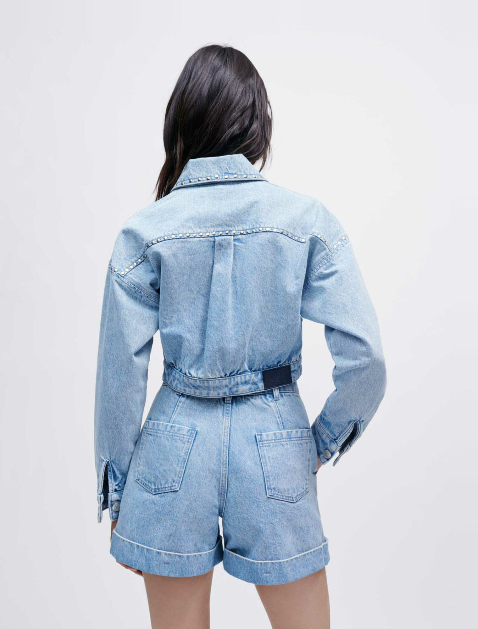 Denim jacket with studs