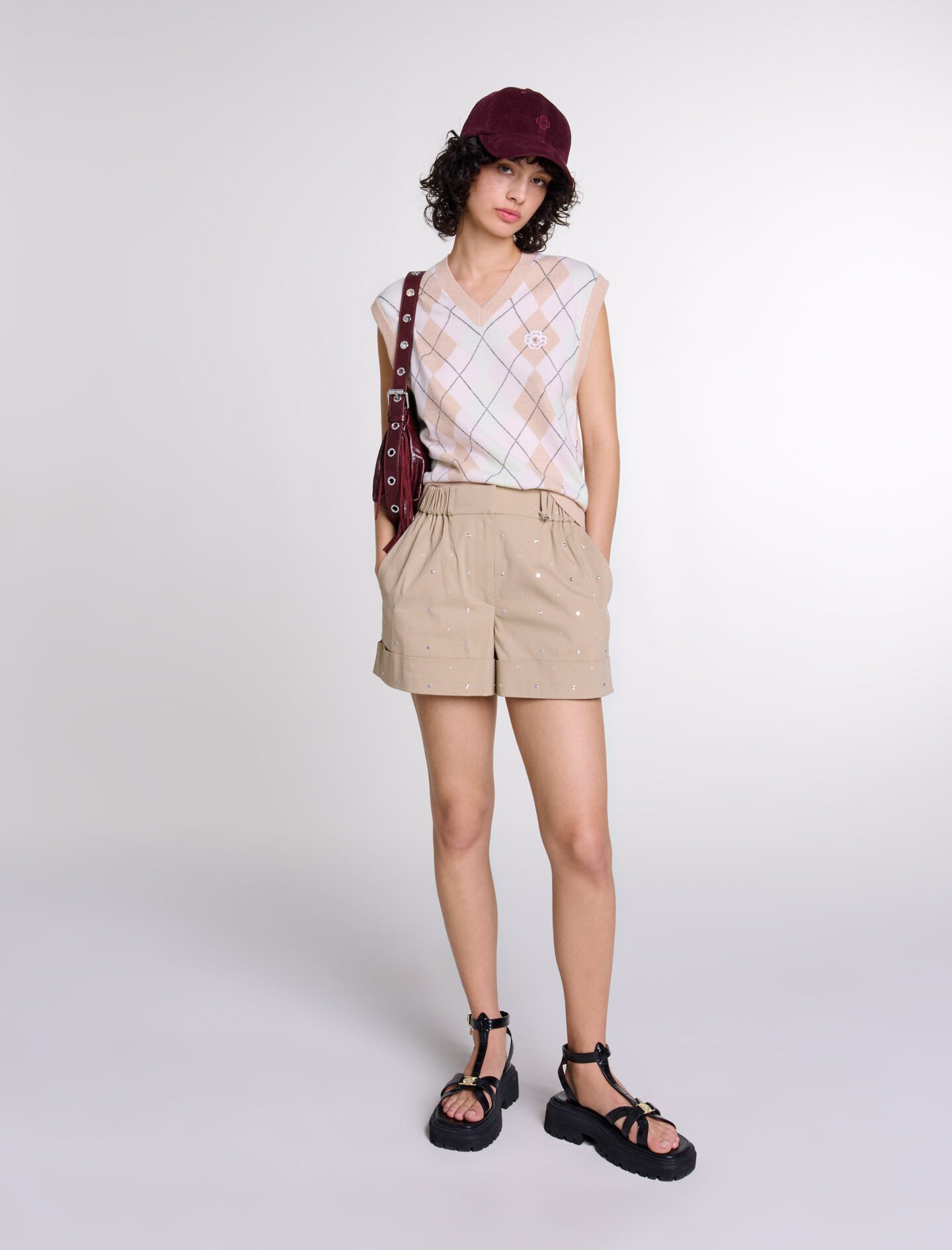 Sleeveless wool blend jumper Natural For Women | Maje Sleeveless wool blend jumper Natural For Women | Maje