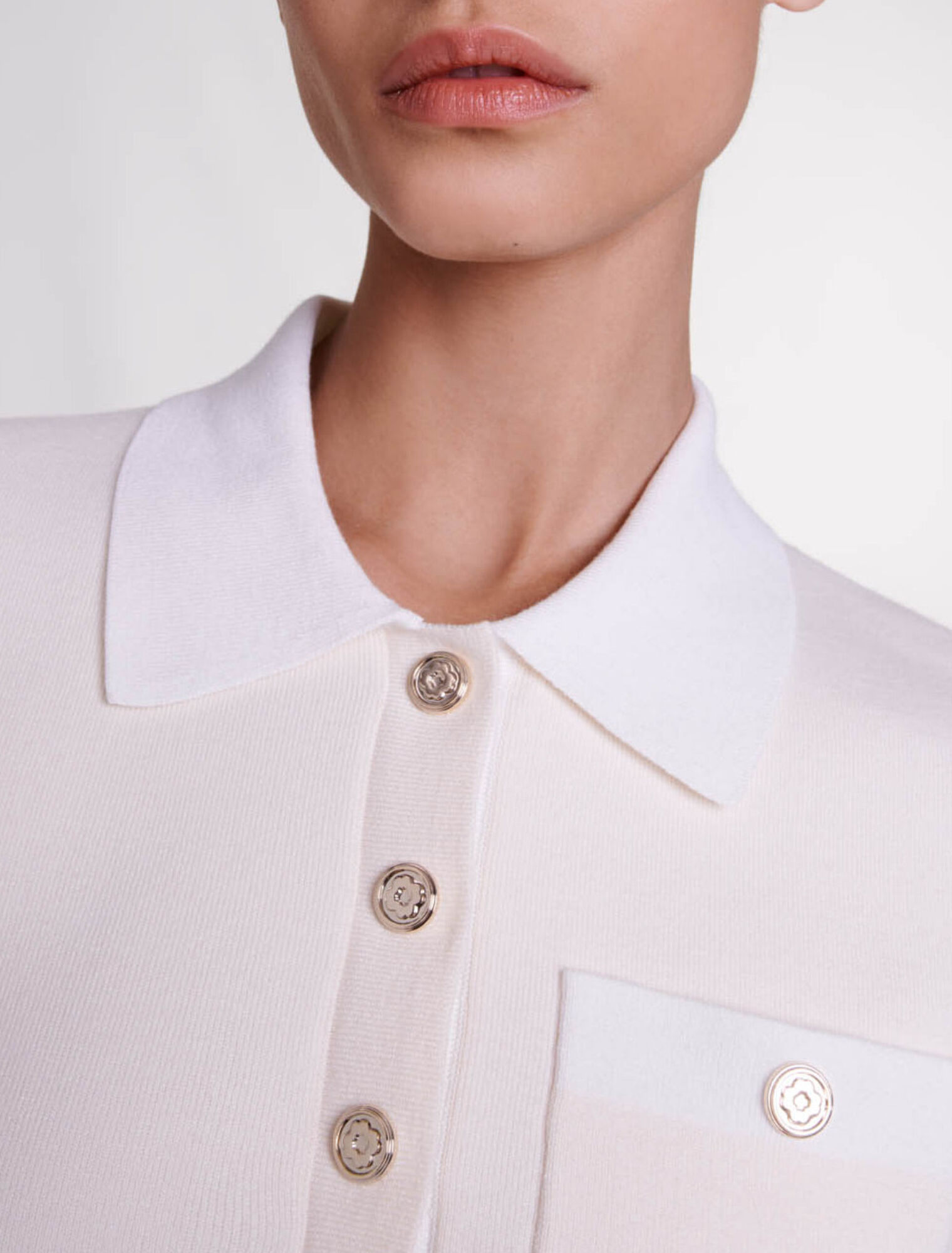 Polo collar knit top