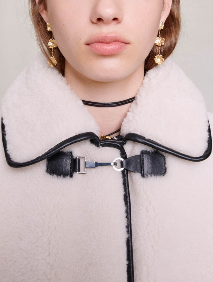 Mid-length shearling coat