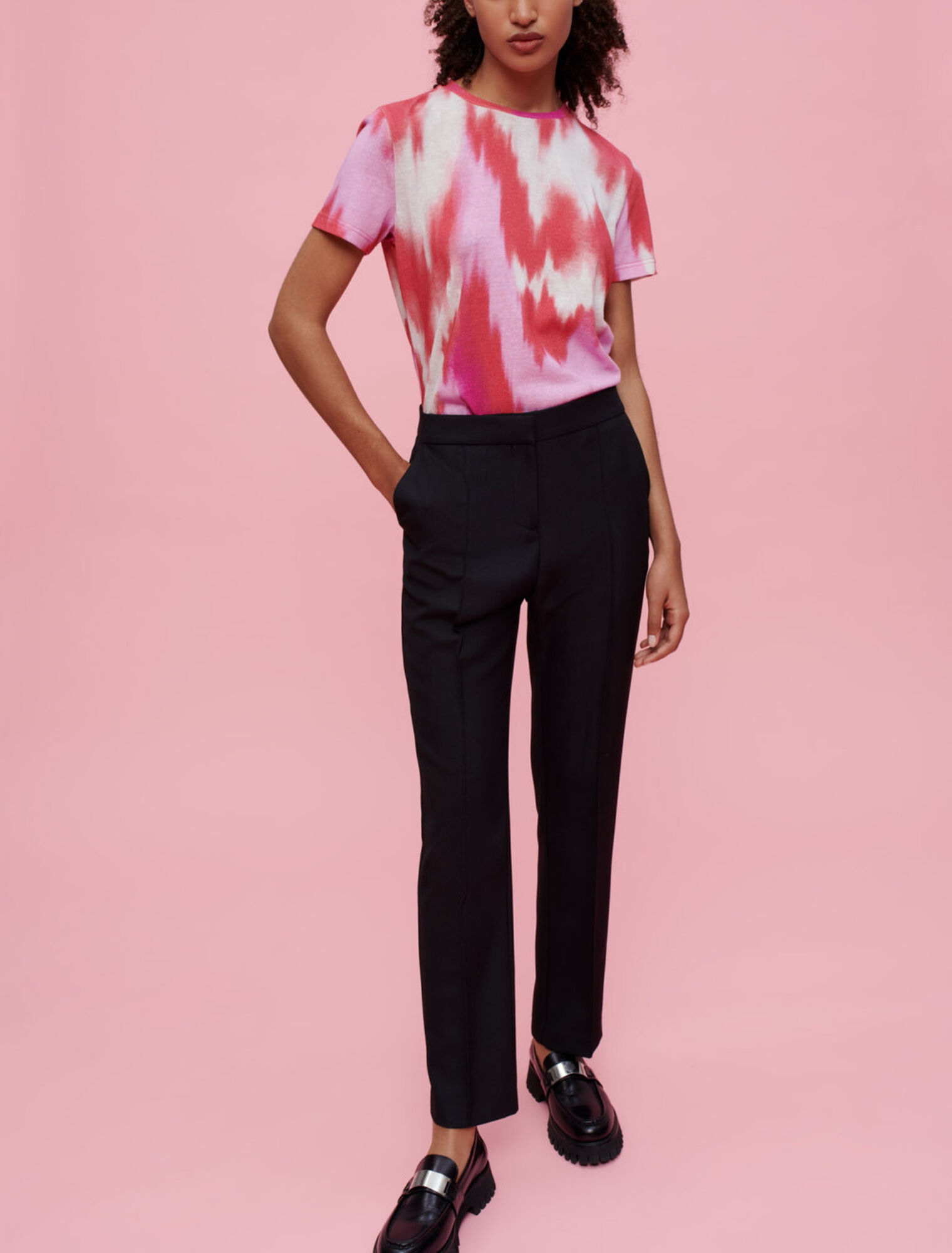 Straight-leg suit pants
