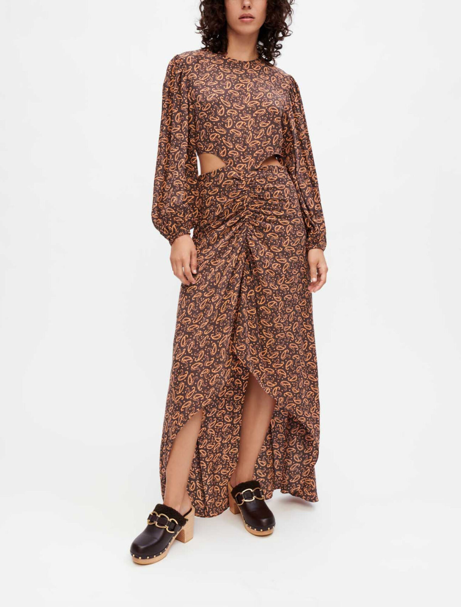 Printed viscose and silk dress