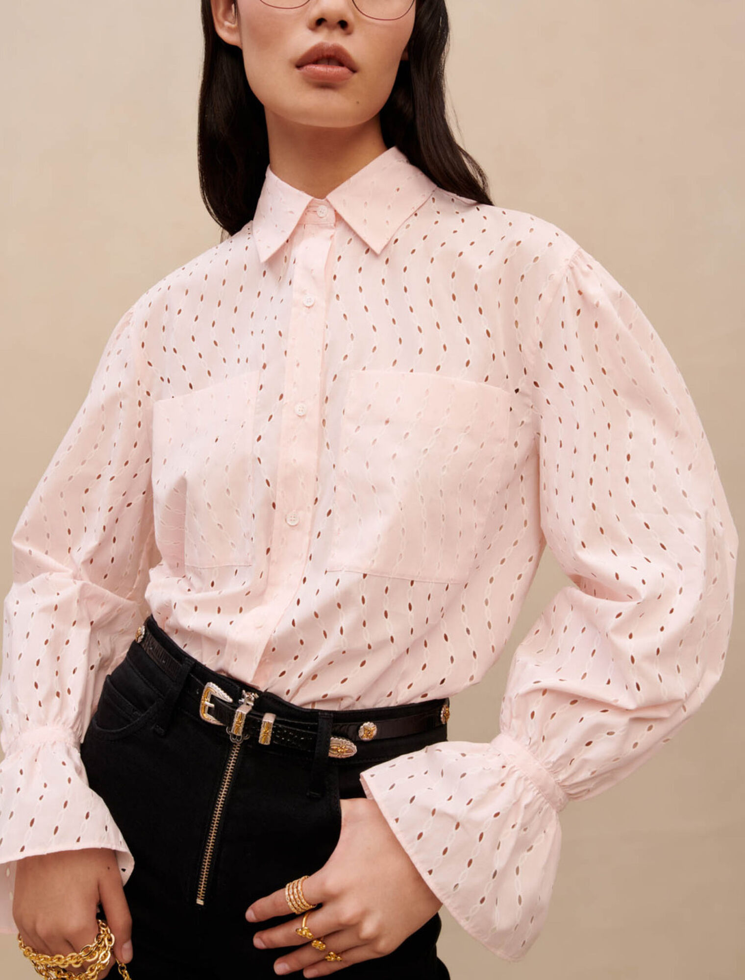 Pink broderie anglaise shirt
