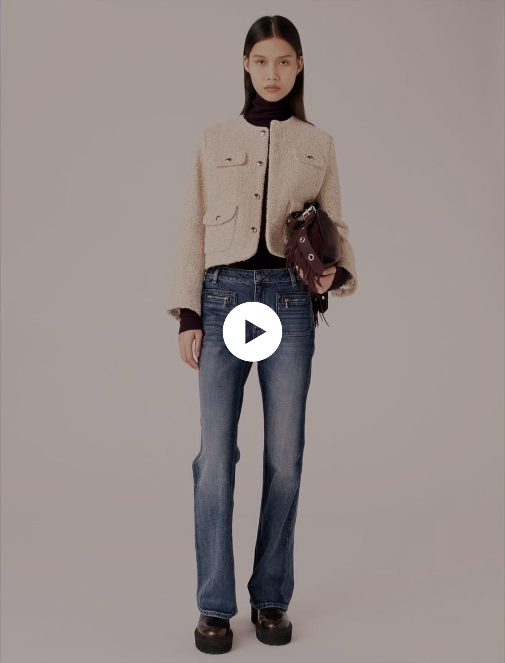 Short boucle tweed jacket White For Women | Maje Short boucle tweed jacket White For Women | Maje