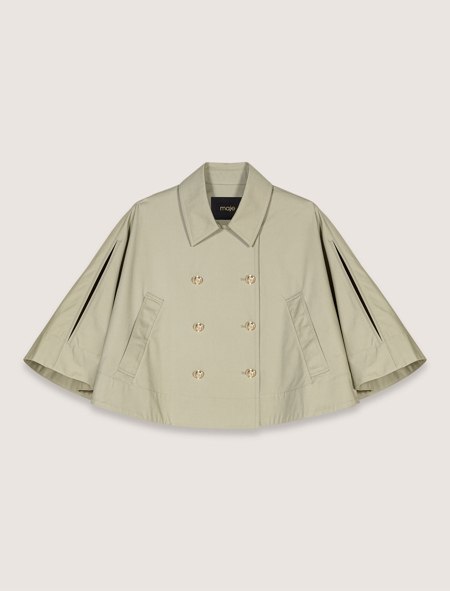 お見舞い Brown coat trench cape-effect Short For Maje | Women ジャケット・アウター