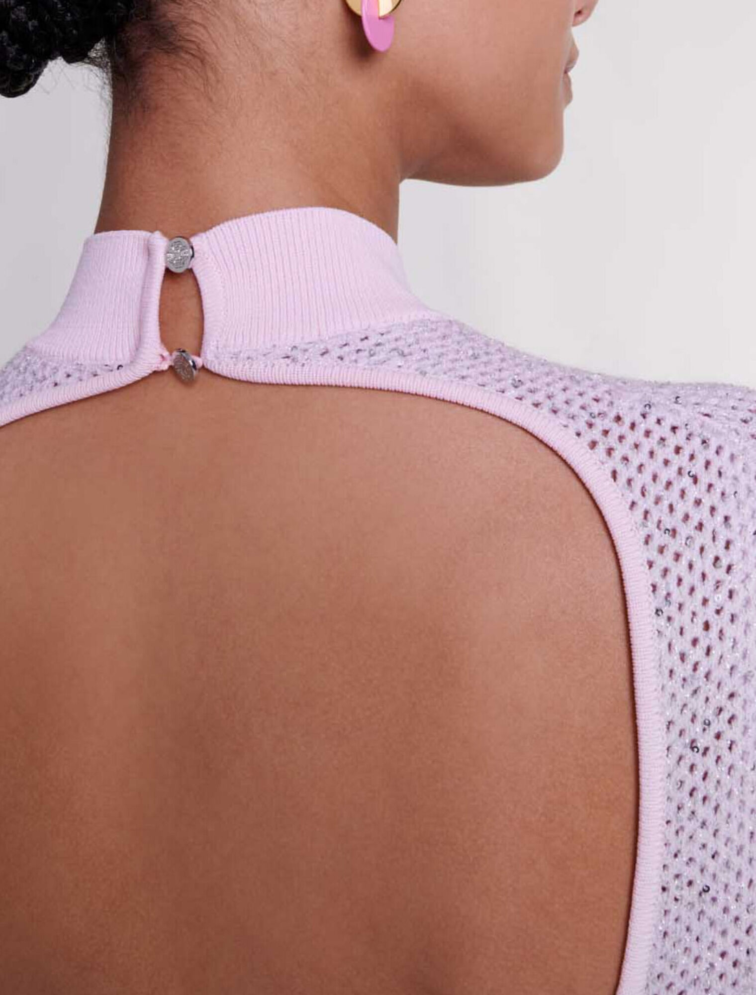 Semi-sheer knit dress