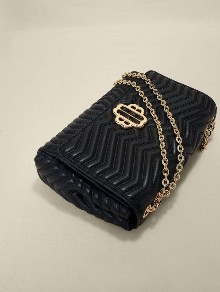 Leather bag with chain strap