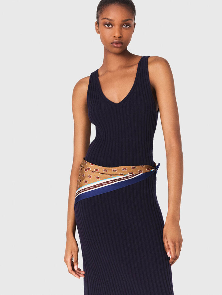 Knit dress with removable sweater