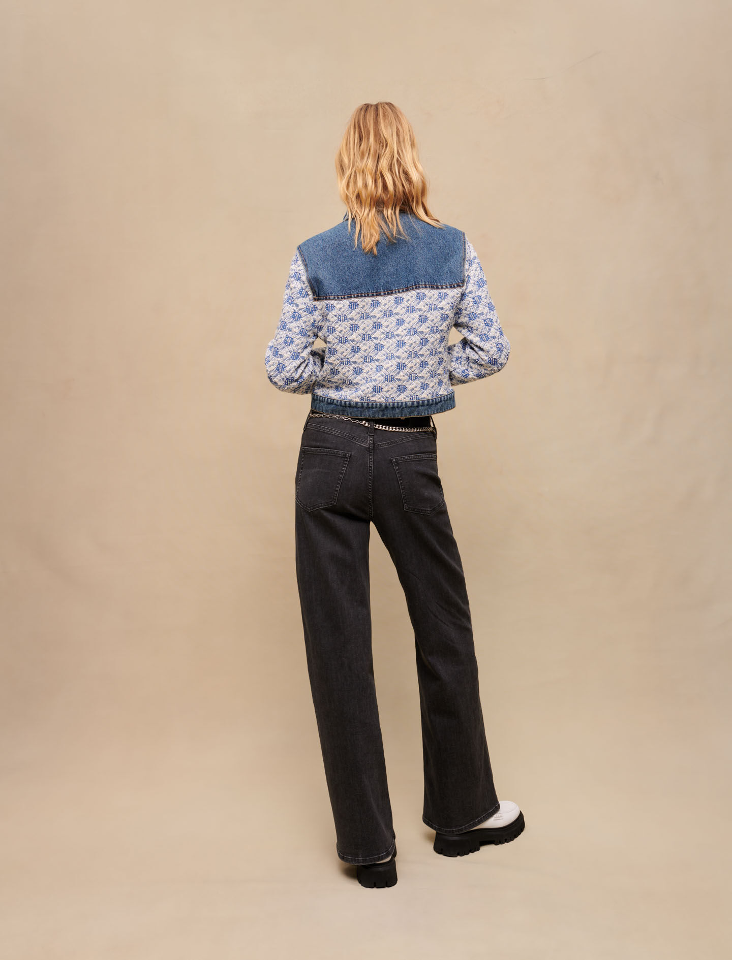 majeページ Cropped denim jacket