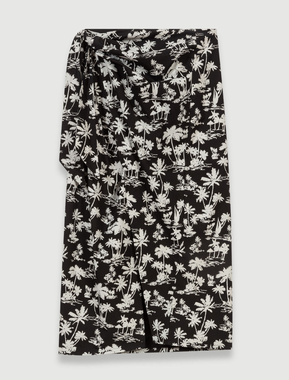全国送料無料の通販 Palm print Maje | Women For Gray / Black skirt wrap その他