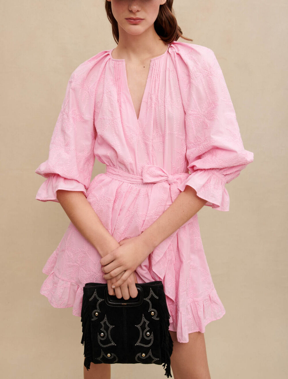 Ruffled mini dress Pink For Women | Maje
