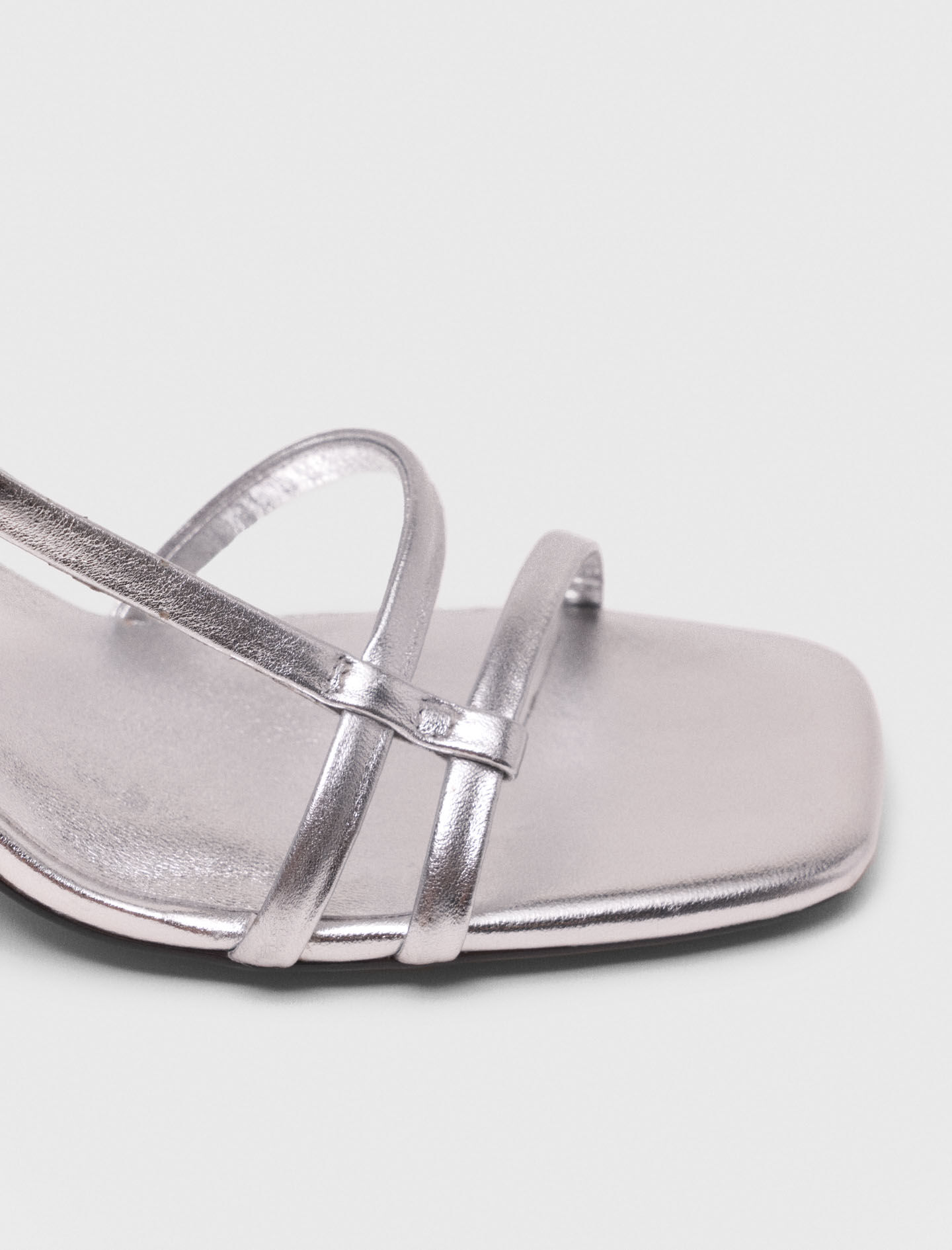 Metallic strappy heeled sandals Black / Gray For Women | Maje